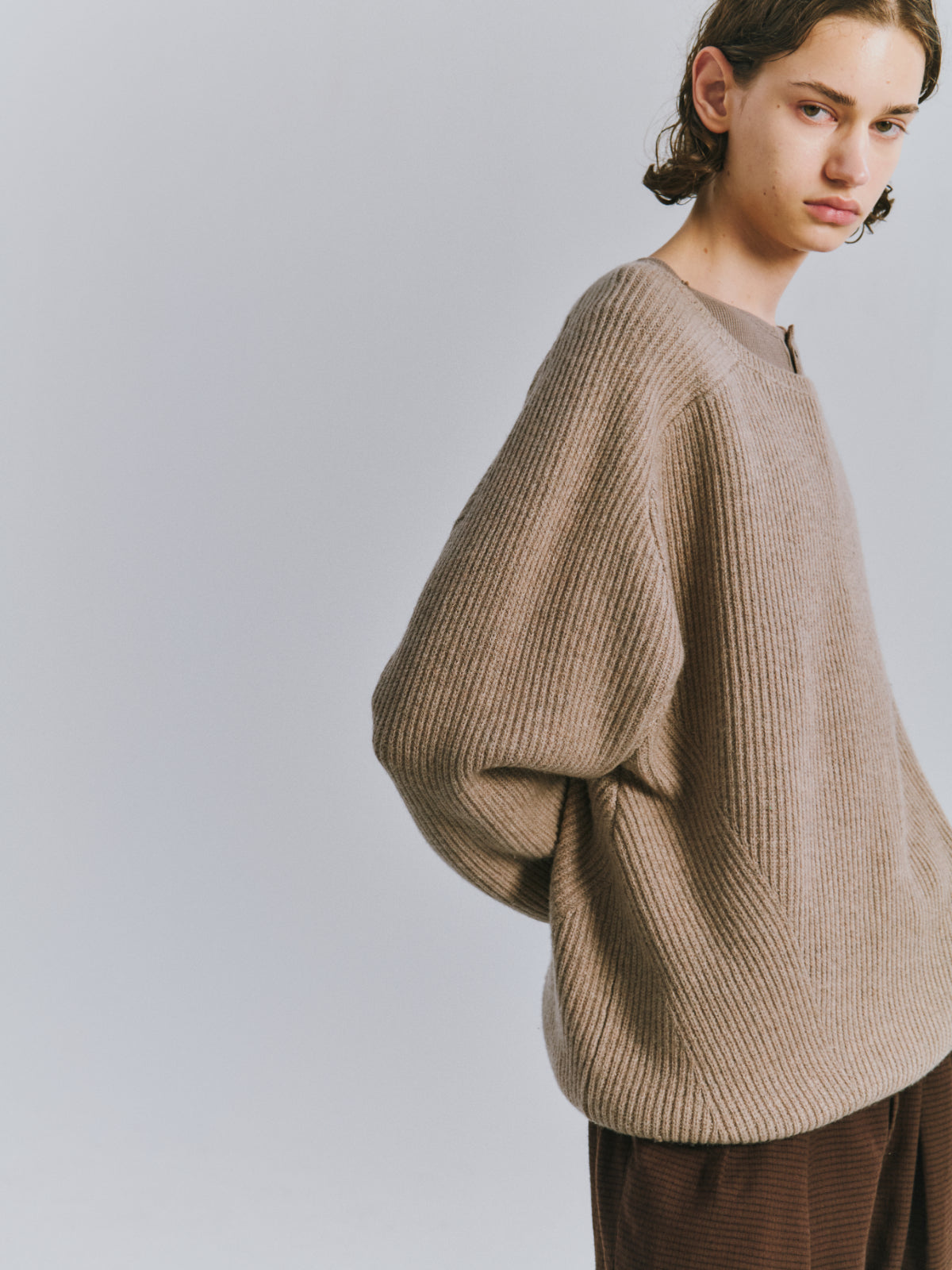 TUCK IN KNIT(BROWN)