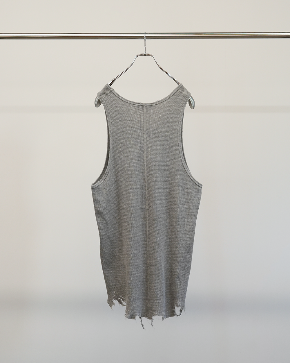 DAMAGE WAFFLE TANK TOP(GRAY)