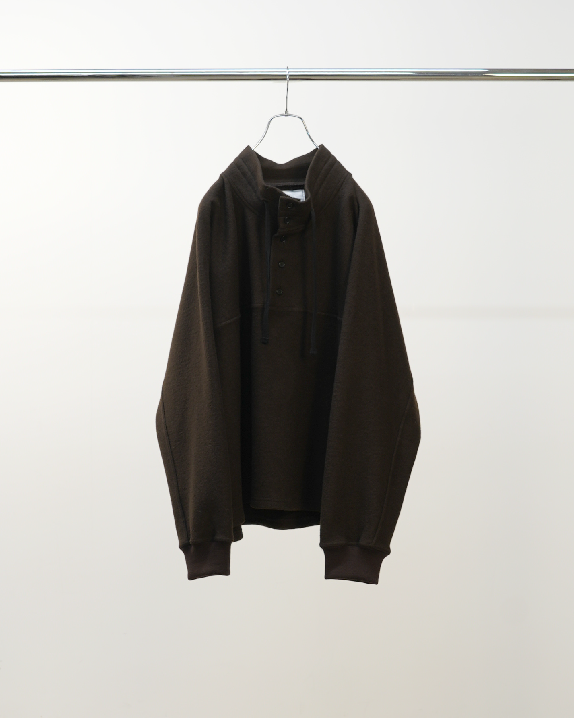 HENLEY PULL OVER SHIRT(D.BROWN) – ANCELLM