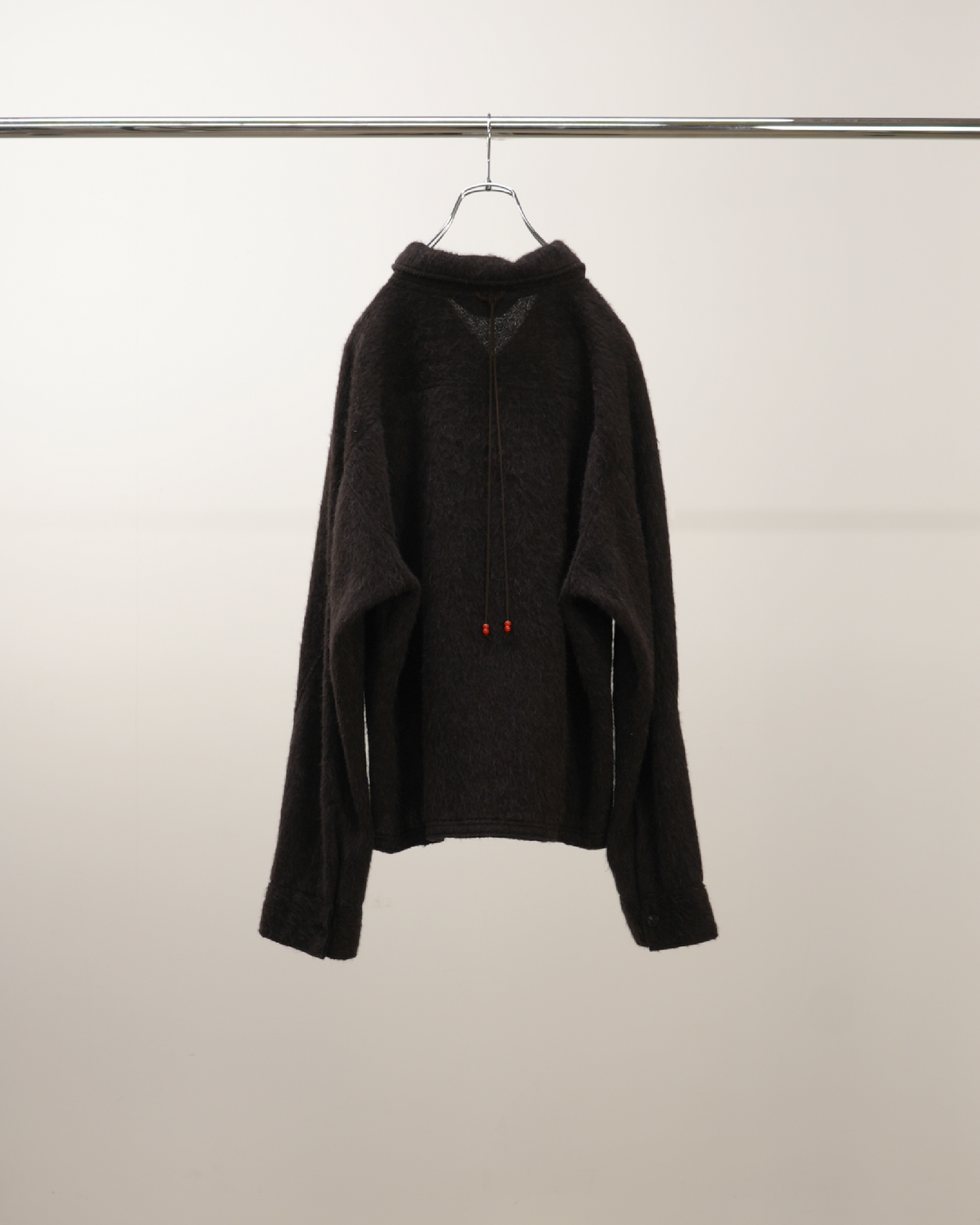 SHAGGY ZIP UP SHIRT(BROWN)