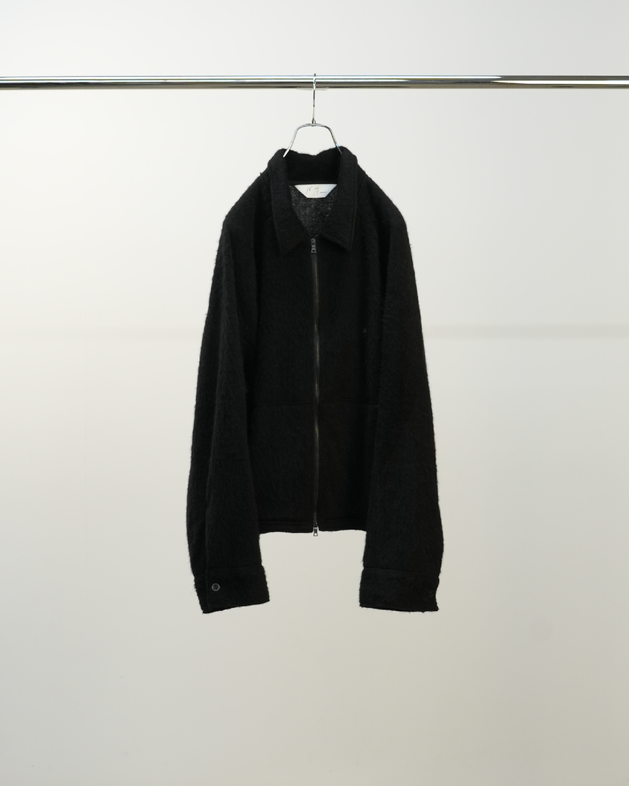 SHAGGY ZIP UP SHIRT(BLACK) – ANCELLM