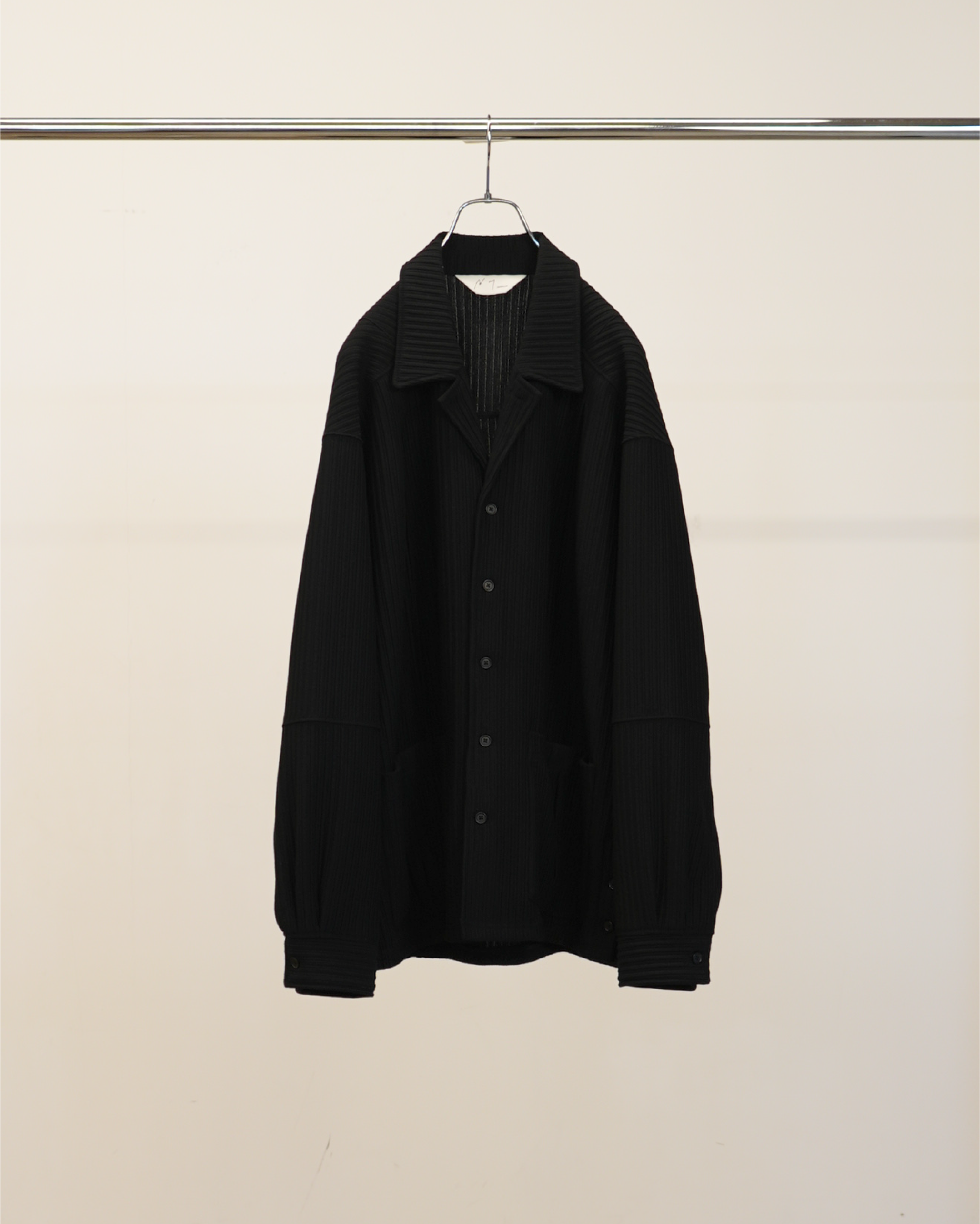 WRINKLED STRIPE SHIRT(BLACK) – ANCELLM