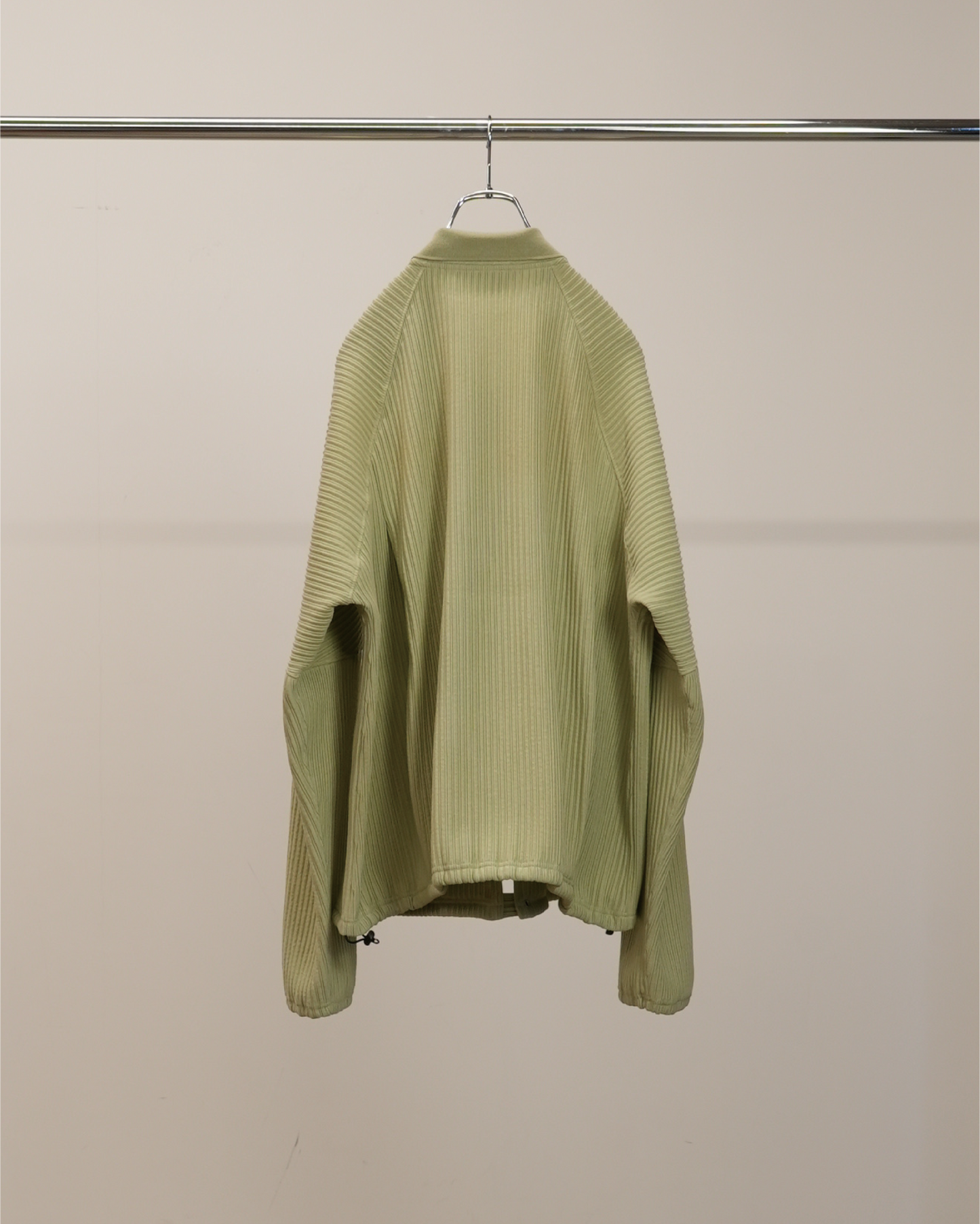 WRINKLED STRIPE SHORT SHIRT JACKET(WASABI)