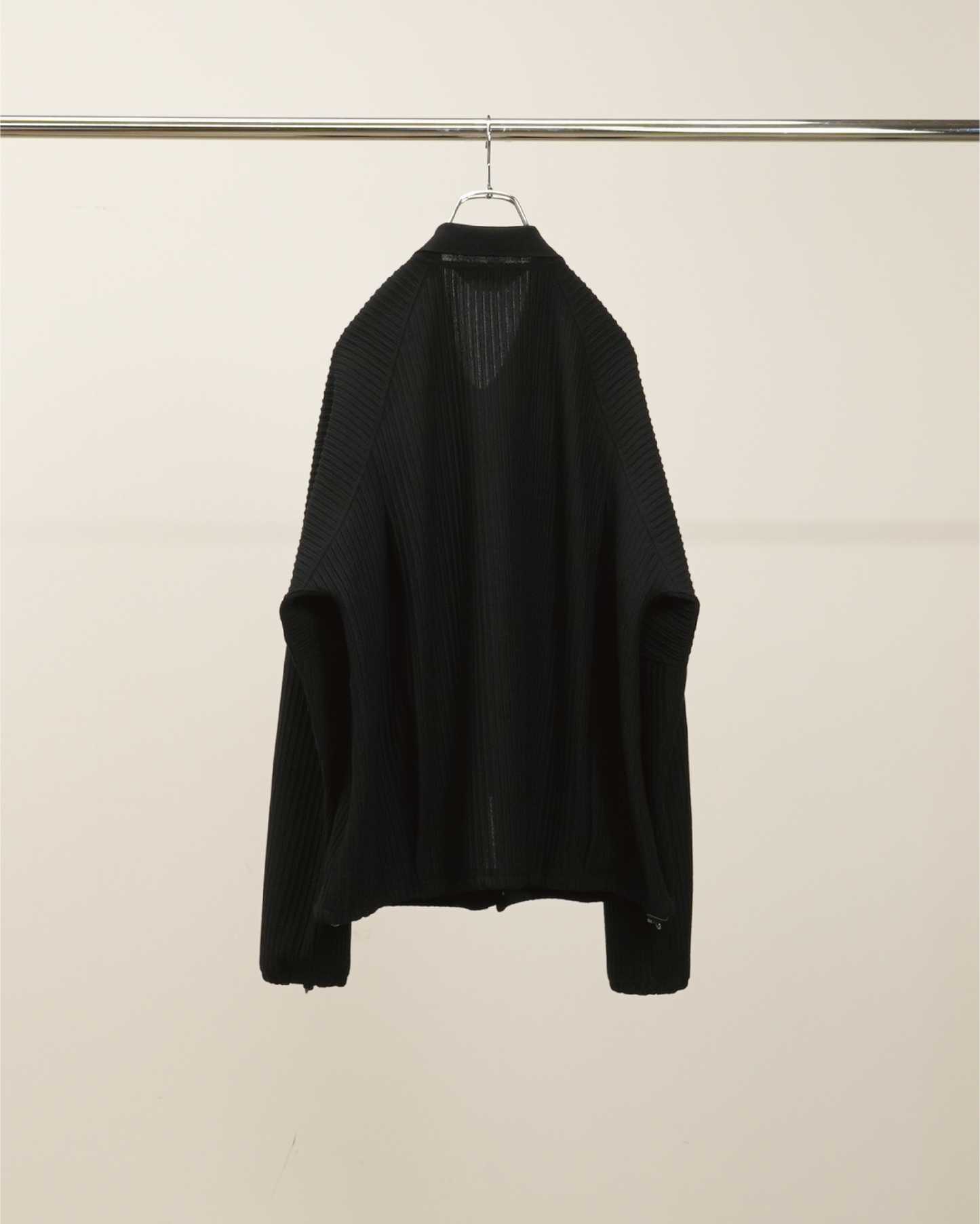 WRINKLED STRIPE SHORT SHIRT JACKET(BLACK)