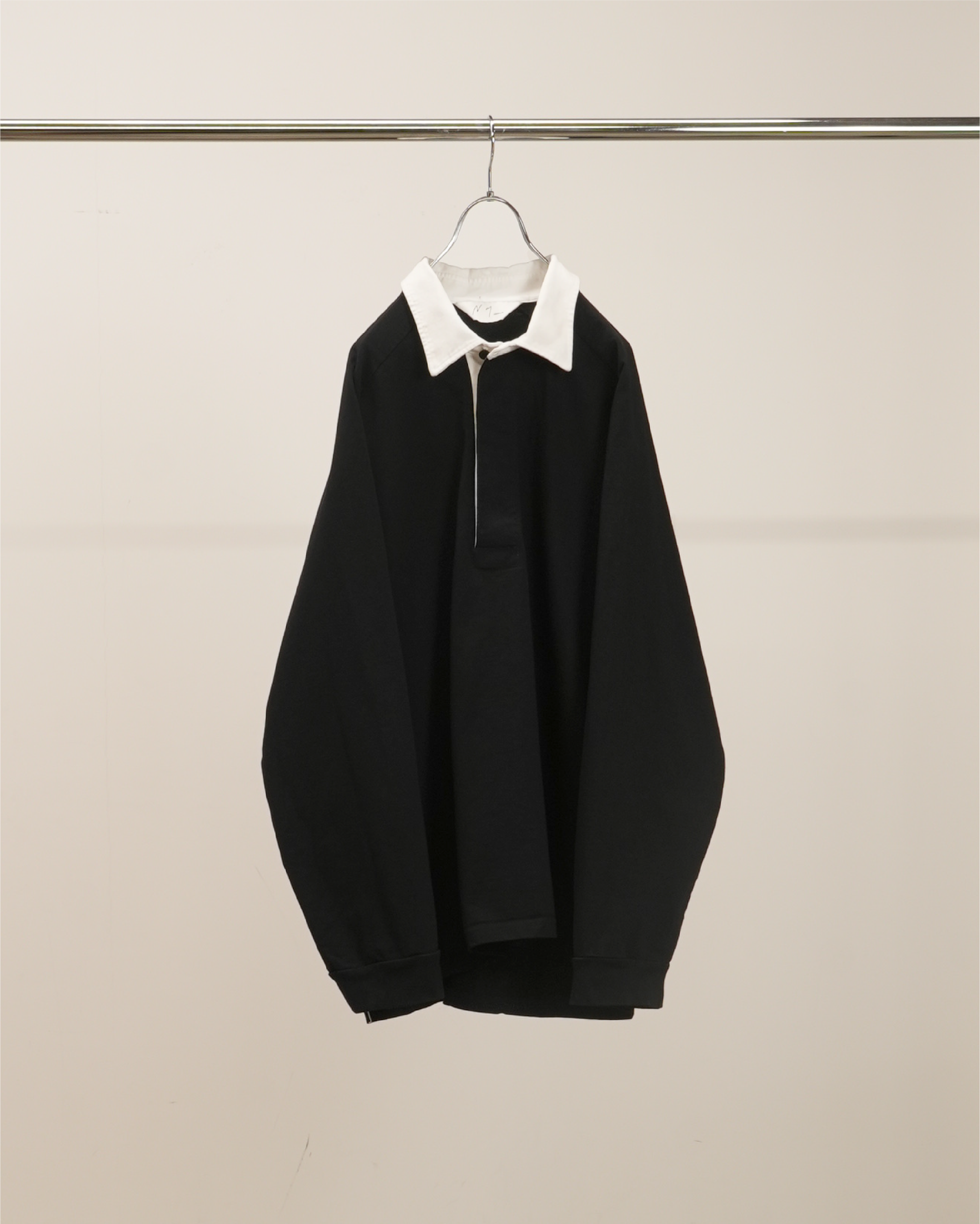 TWO-TONE RUGBY SHIRT(BLACK) – ANCELLM