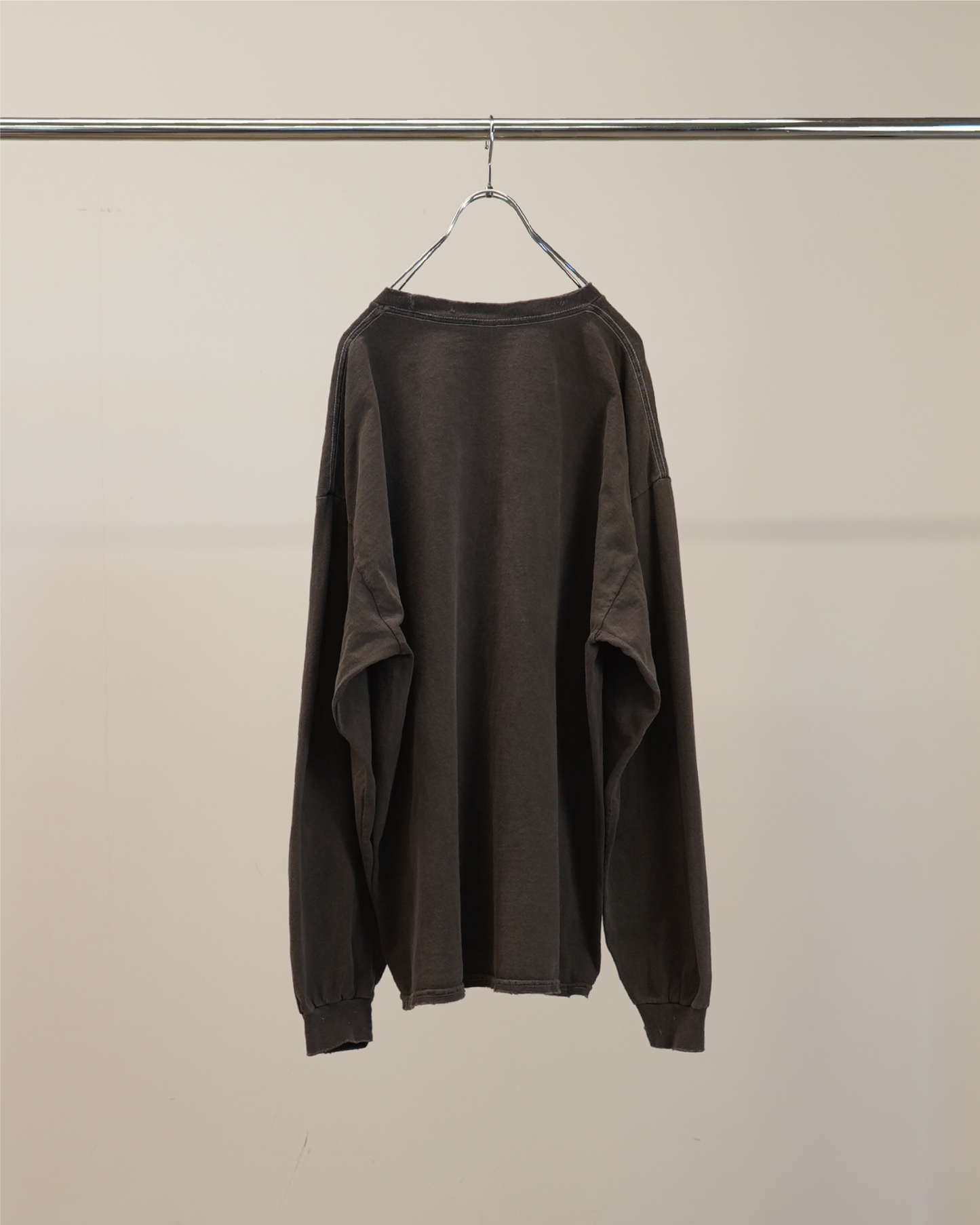 EMBROIDERY DYED LS(BROWN)