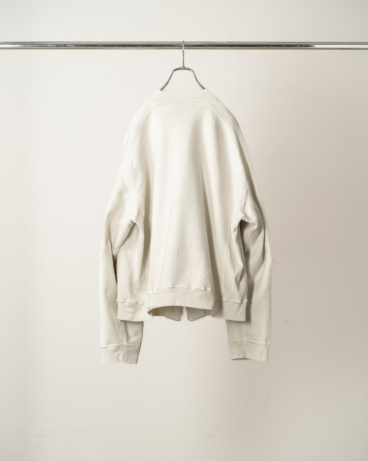 FLEECE-LINED SWEAT VARSITY SHIRT(WHITE)