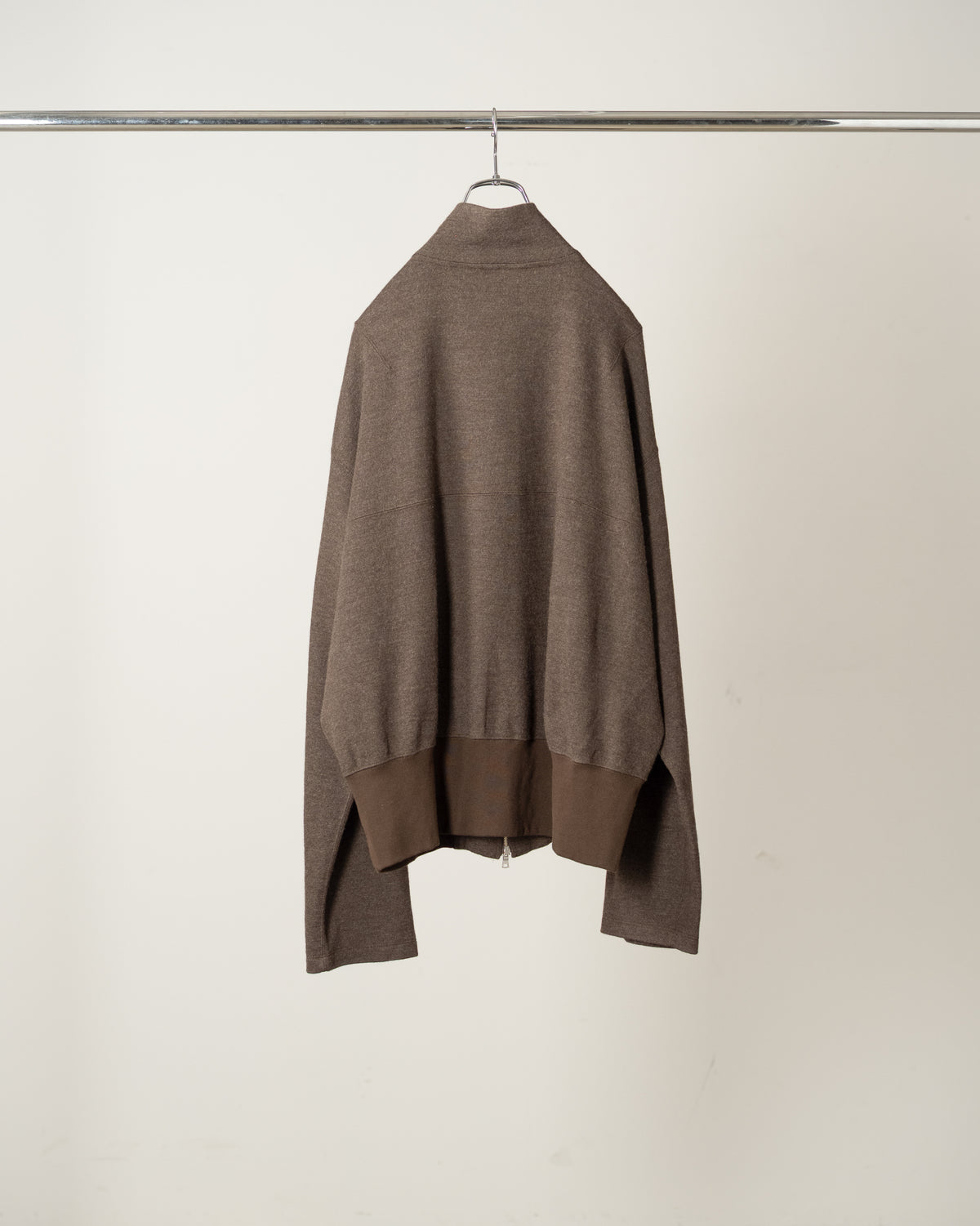 SHRINK WOOL ZIP UP STAND BLOUSON(BROWN)
