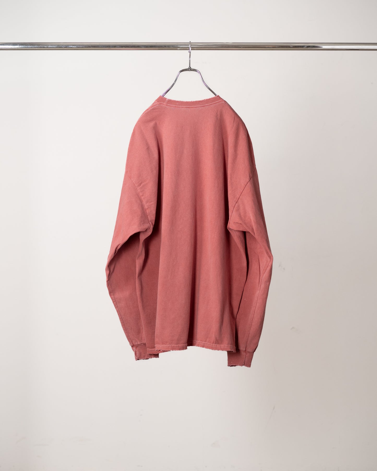 EMBROIDERY DYED LS T-SHIRT(RED)