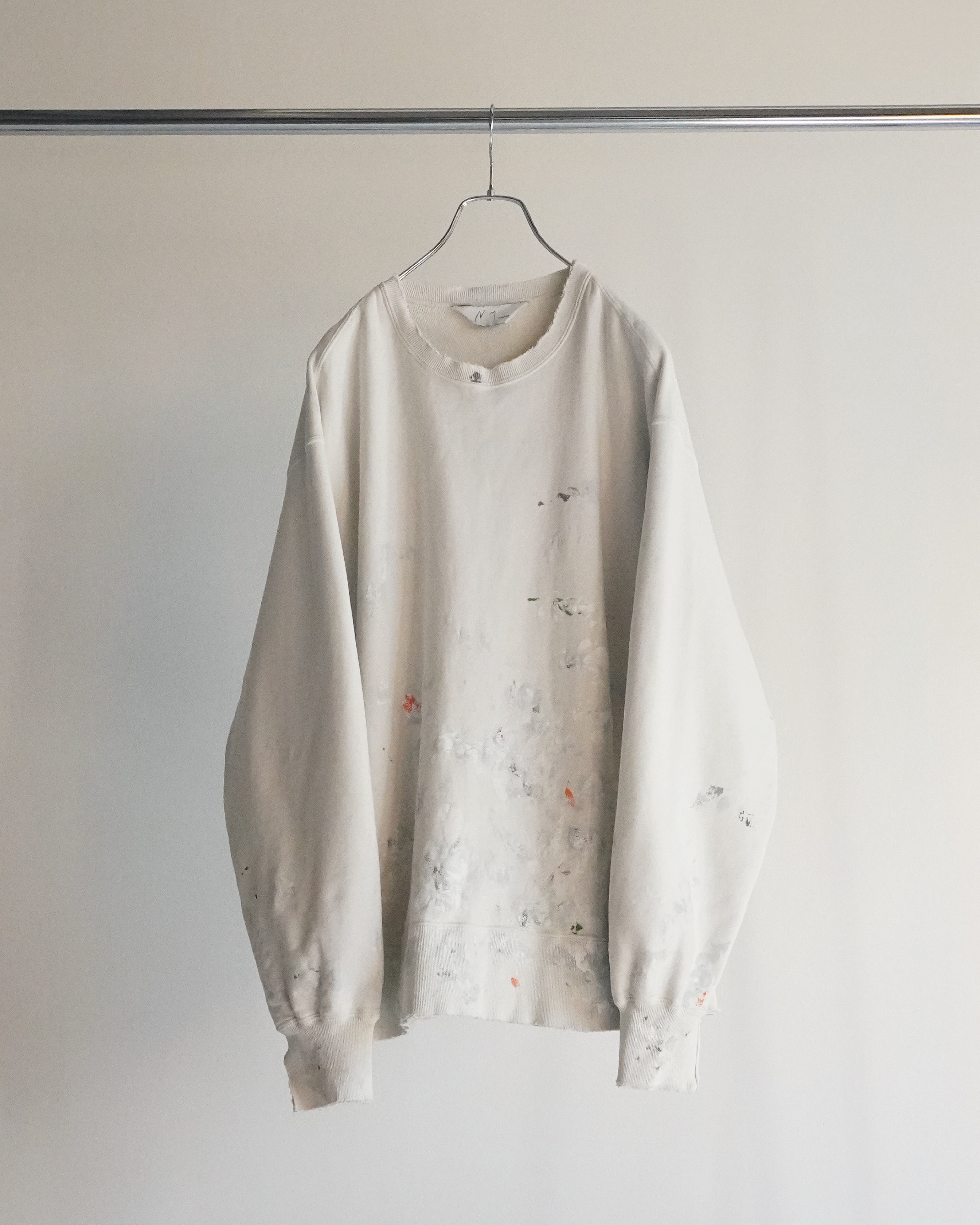 HAND PAINTING SWEAT SHIRT(WHITE) – ANCELLM