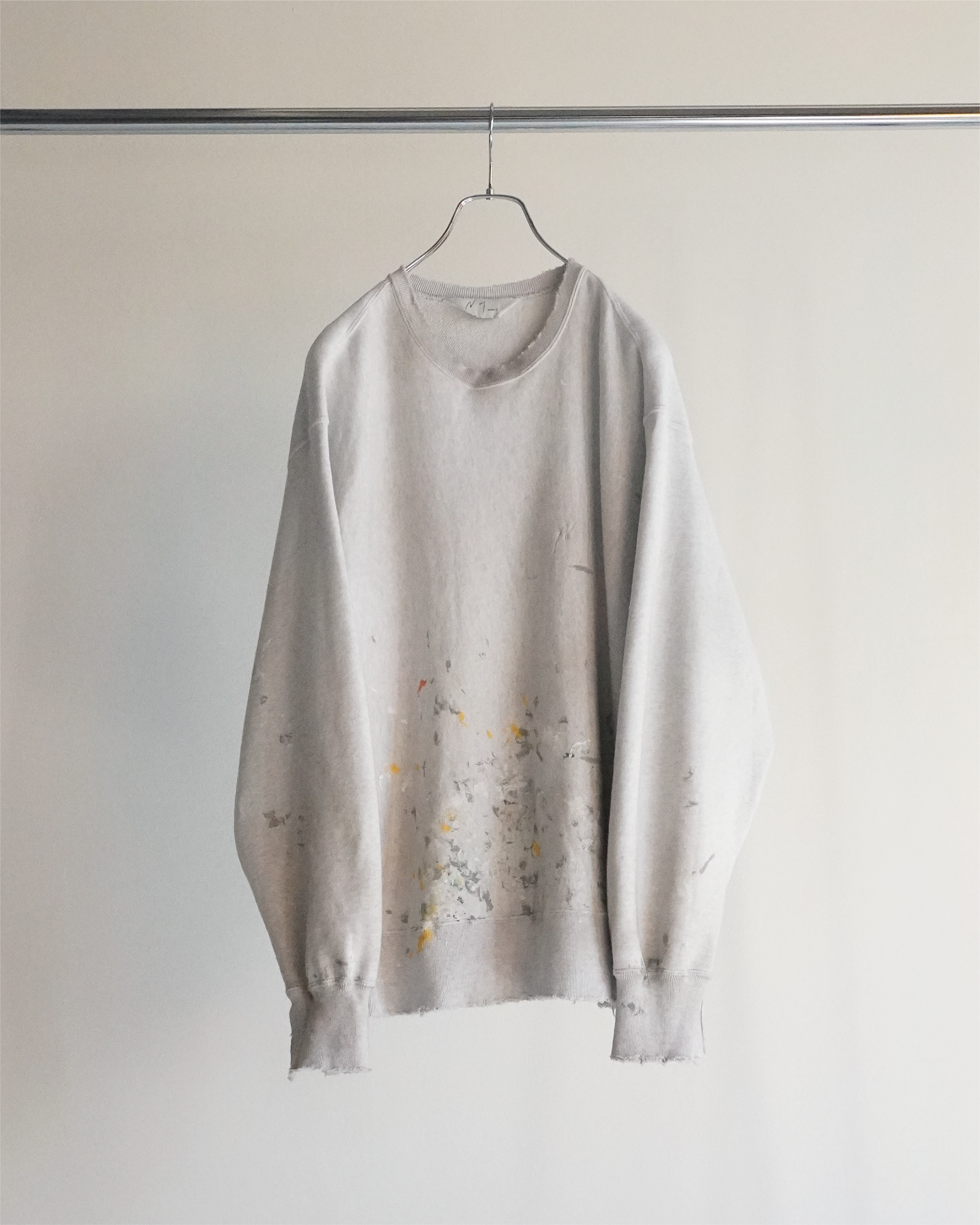 HAND PAINTING SWEAT SHIRT(ASH GRAY) – ANCELLM