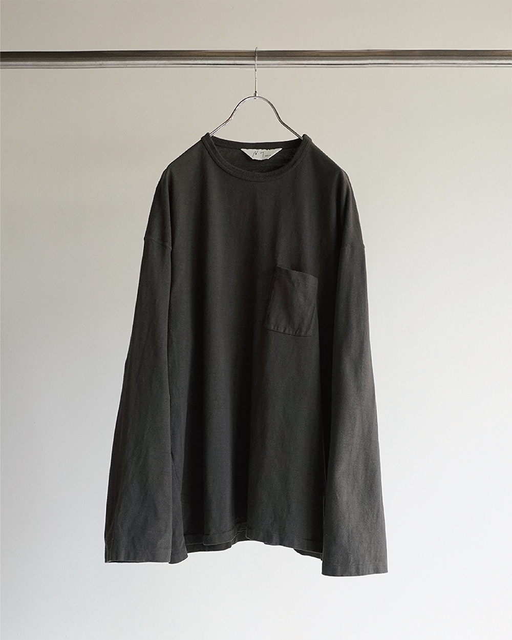 C/R CREW NECK LS T-SHIRT(F.BLACK)