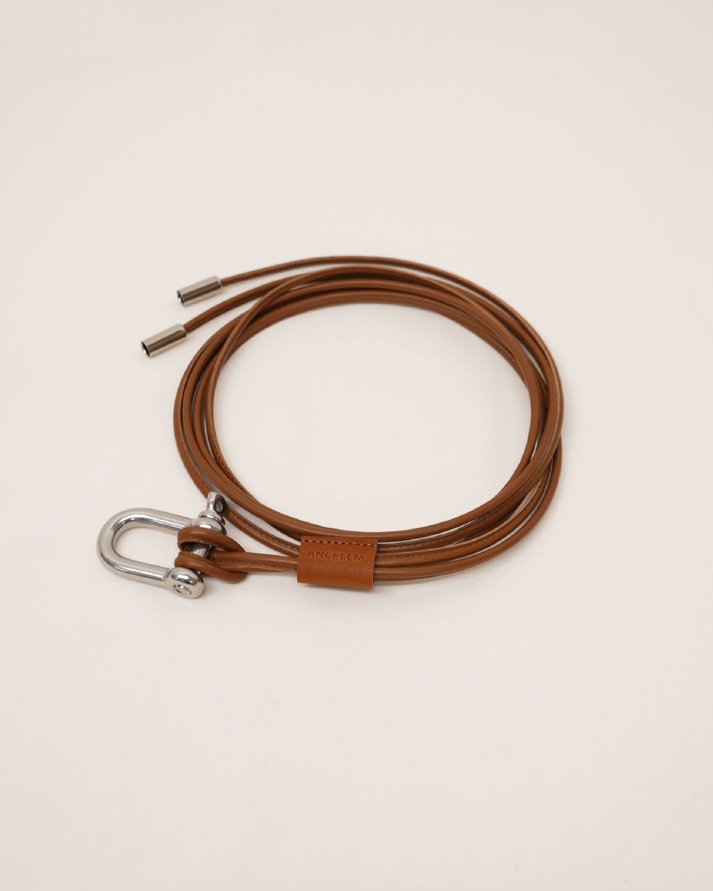 LEATHER ROPE BELT (BROWN)