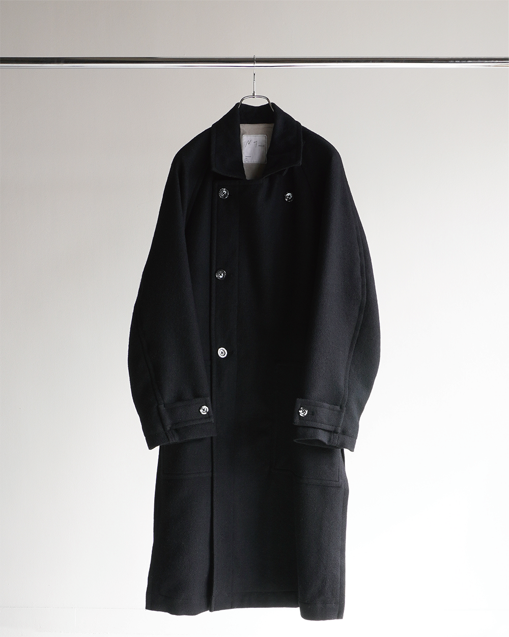 DOUBLE-BREASTED COAT(BLACK) – ANCELLM