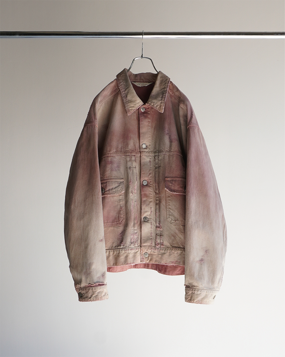 DAMEGE DENIM JACKET type-2(D.PINK) – ANCELLM