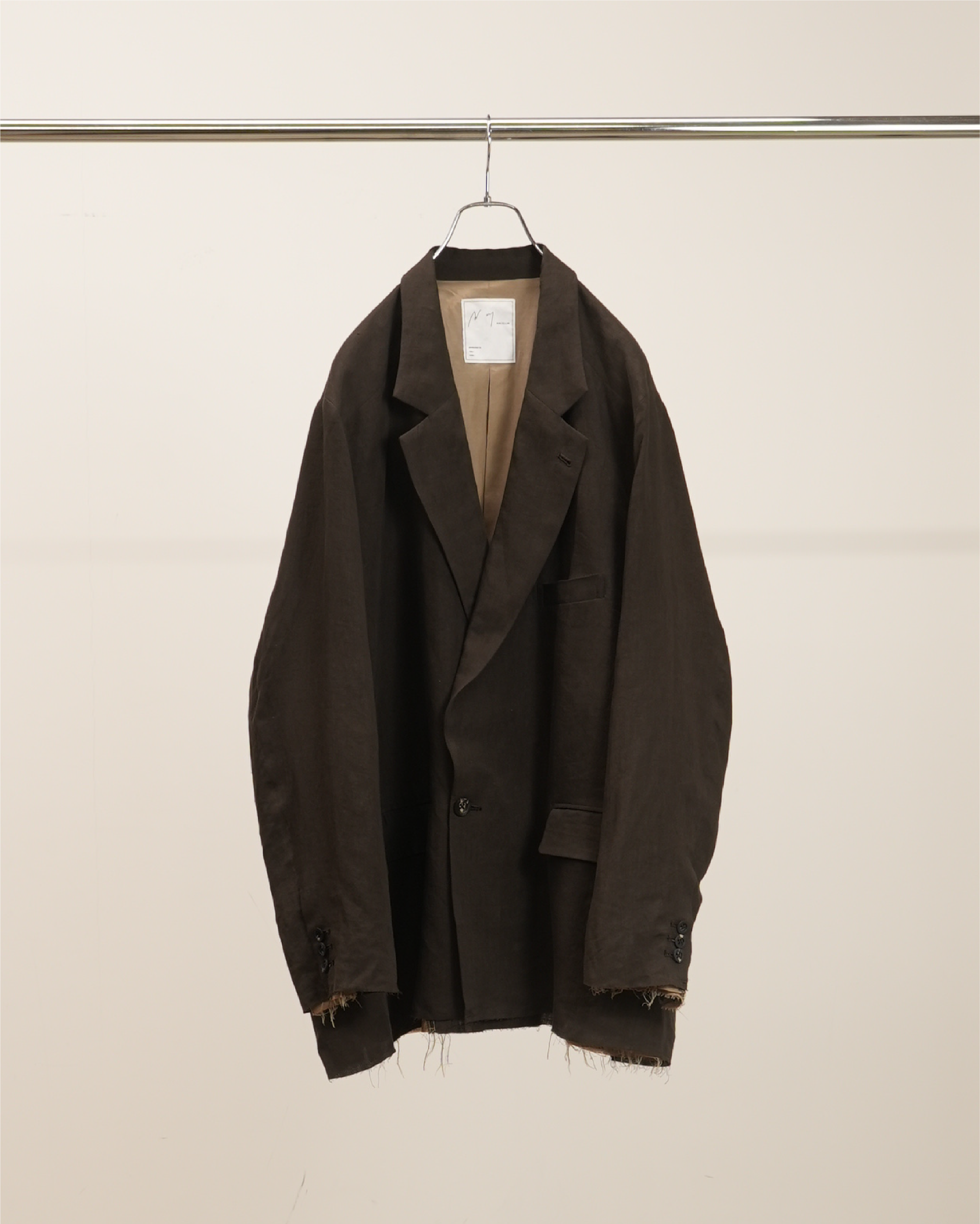 100/S LINEN TAILORED JACKET(BROWN) – ANCELLM