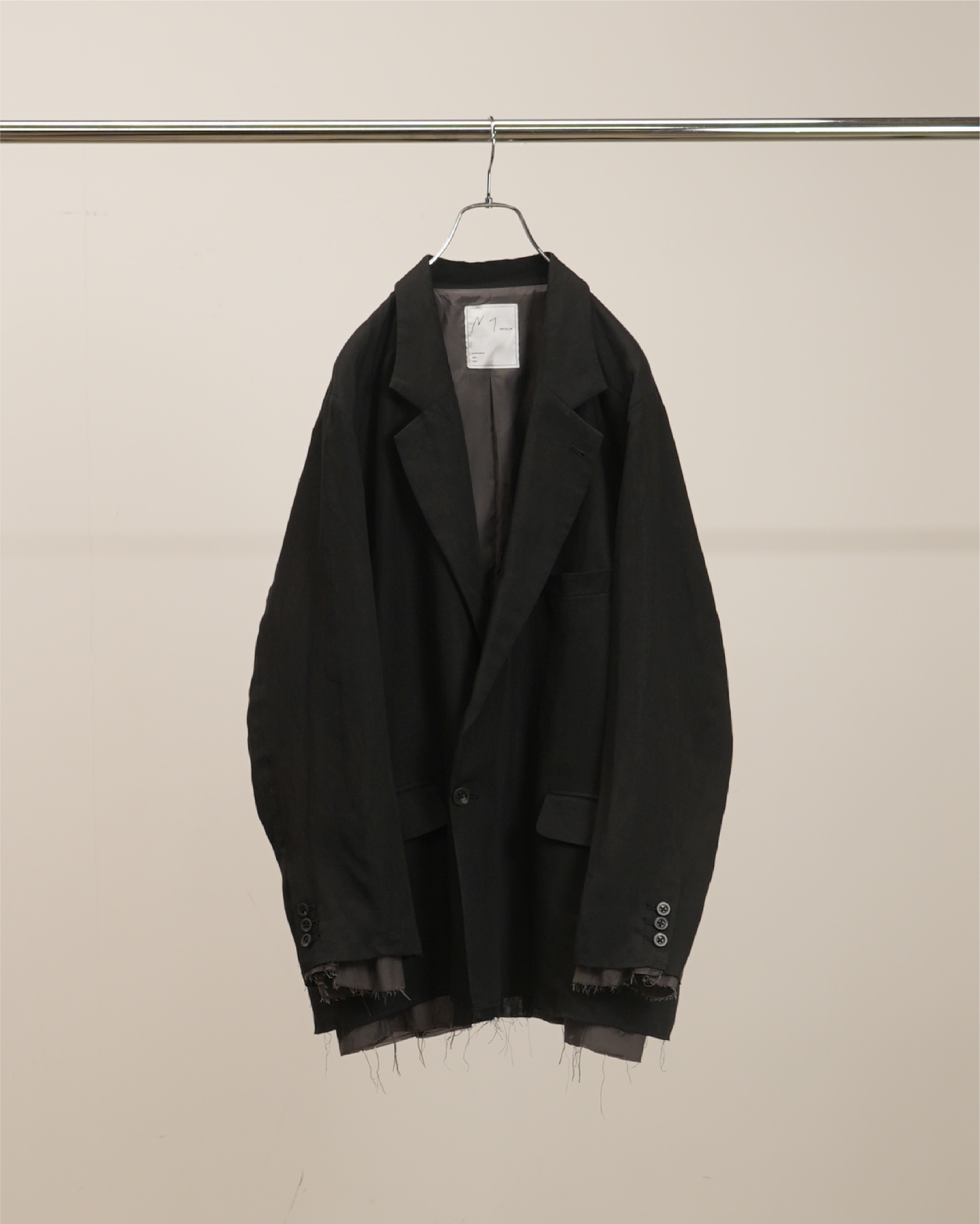 100/S LINEN TAILORED JACKET(BLACK) – ANCELLM