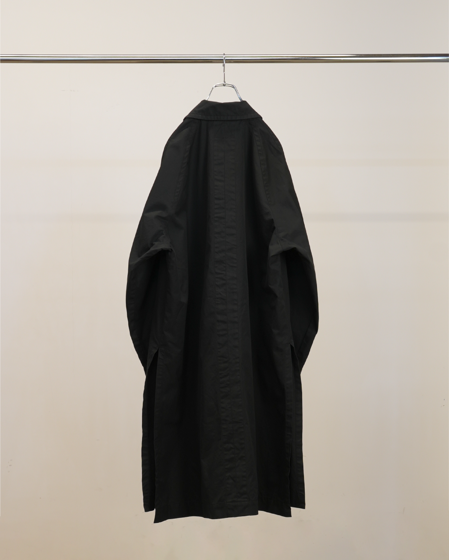 SINGLE BREASTED COLLAR COAT(BLACK)