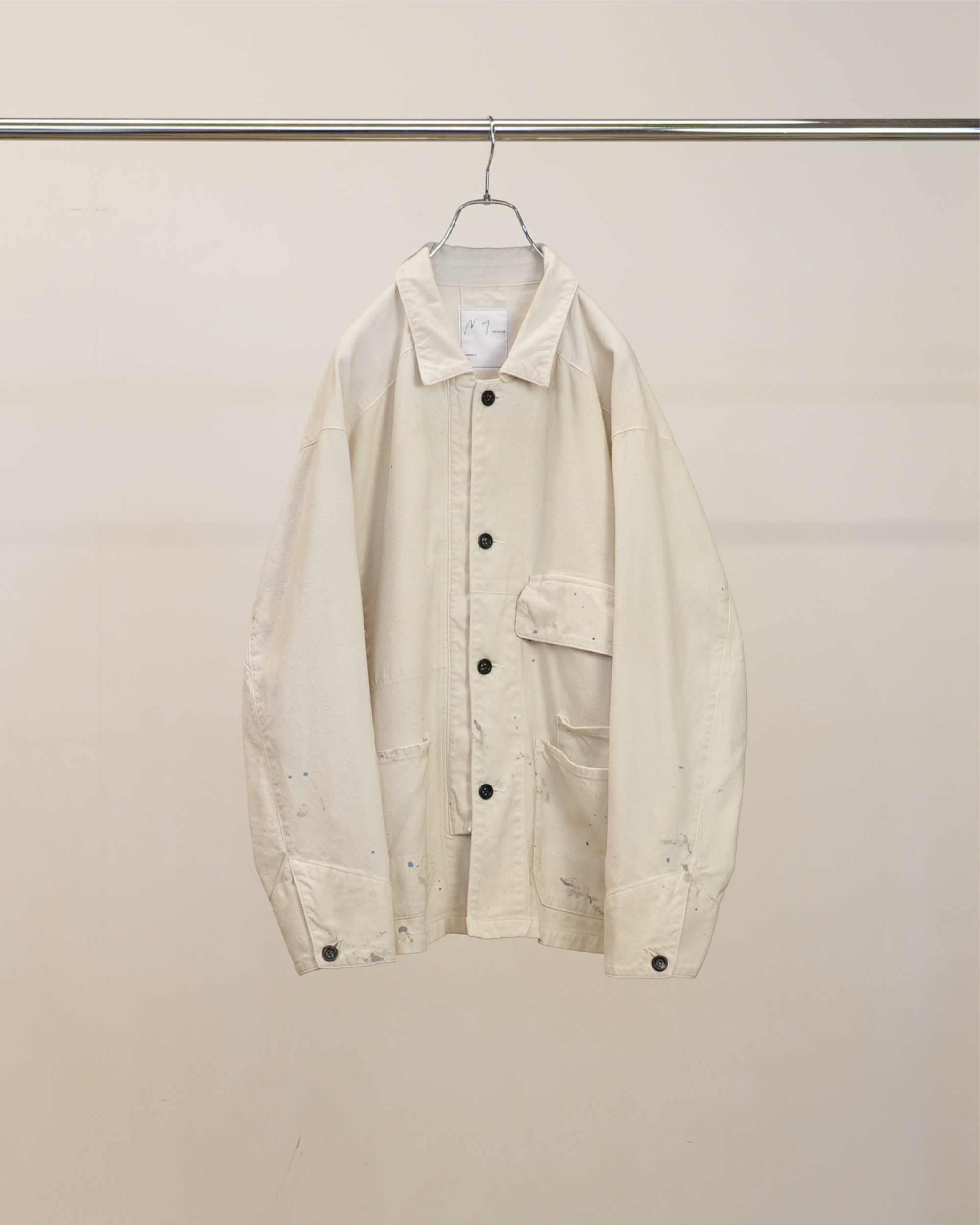た*ち様 ANCELLM C/R DUCK COVERALL JACKET si C/R DUCK COVERALL JACKET(WHITE) – ANCELLM