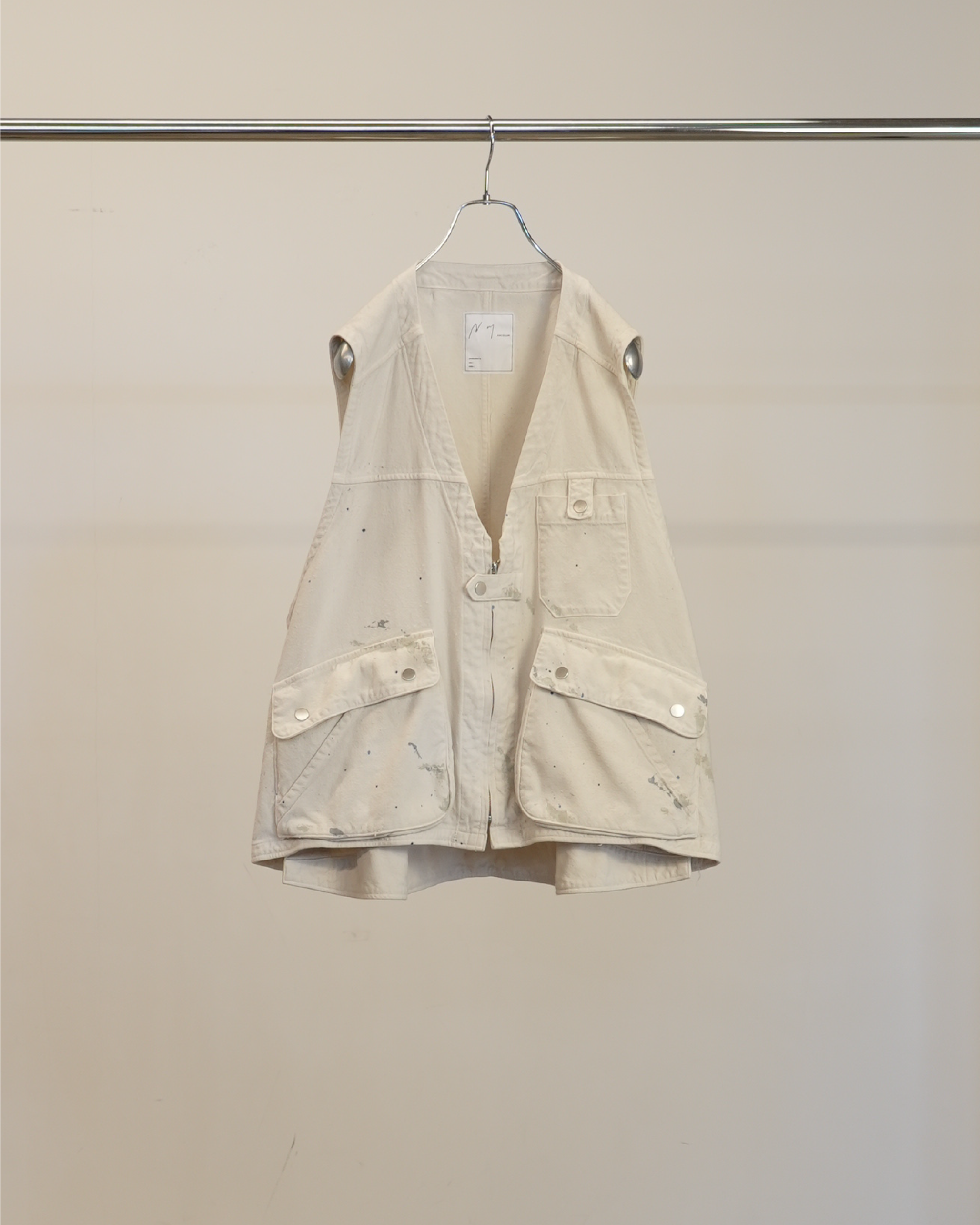 【専用】COTTON SILK CACHECOEUR VEST コットンミックスの片畦Vネックベスト】｜MELROSE CLAIRE（メルローズ