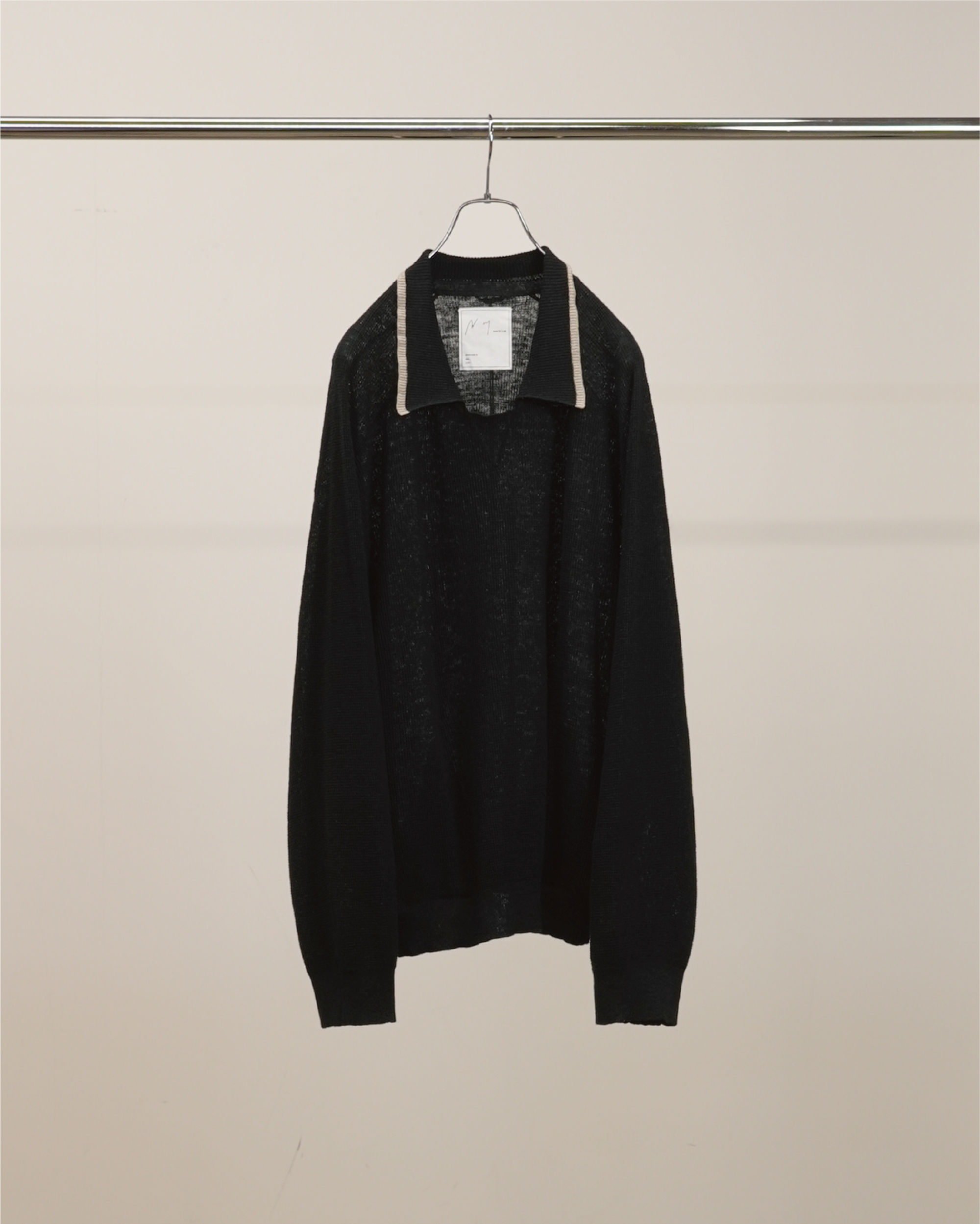 CONTRAST COLLAR KNIT(BLACK) – ANCELLM
