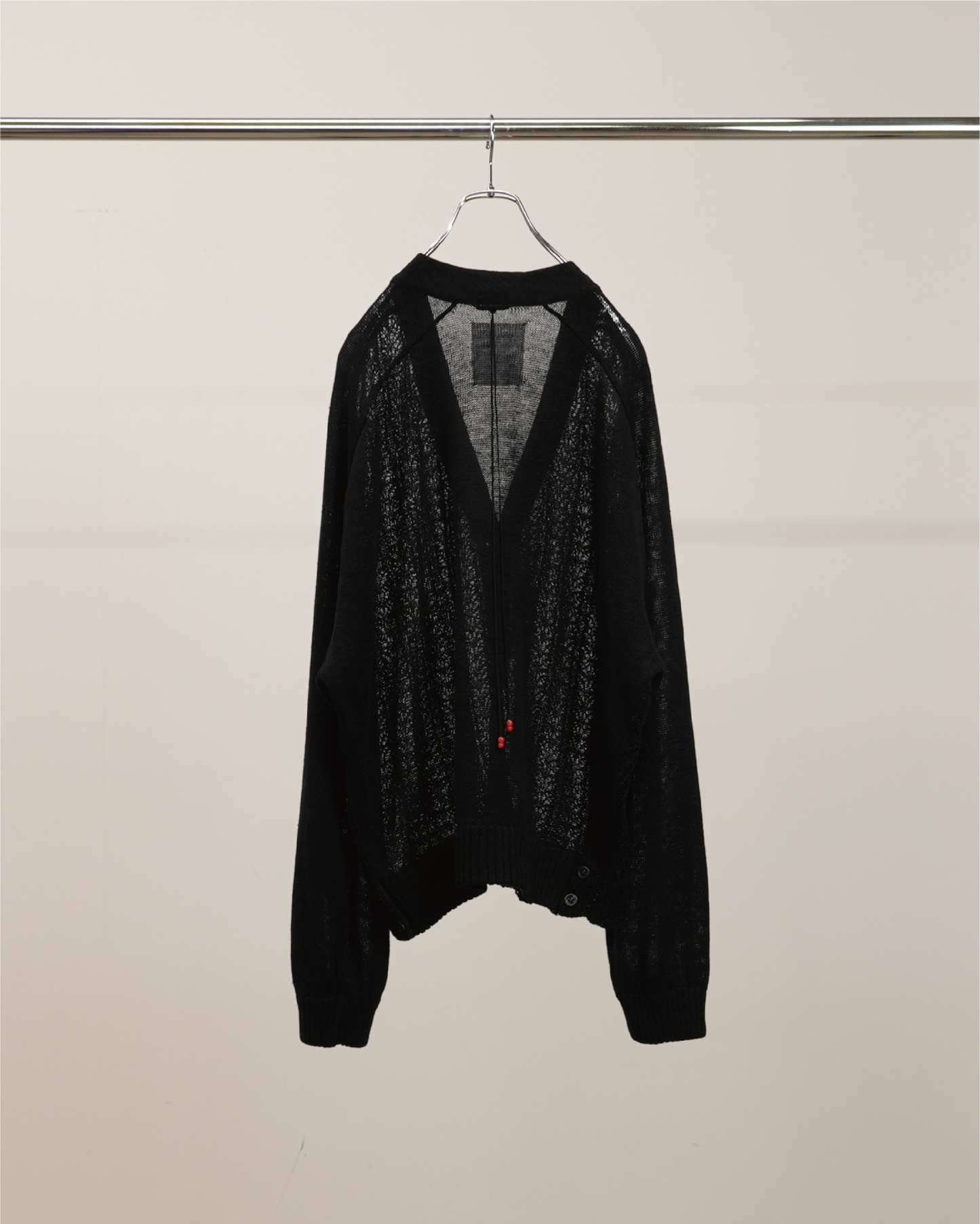 LACED KNIT CARDIGAN(BLACK)