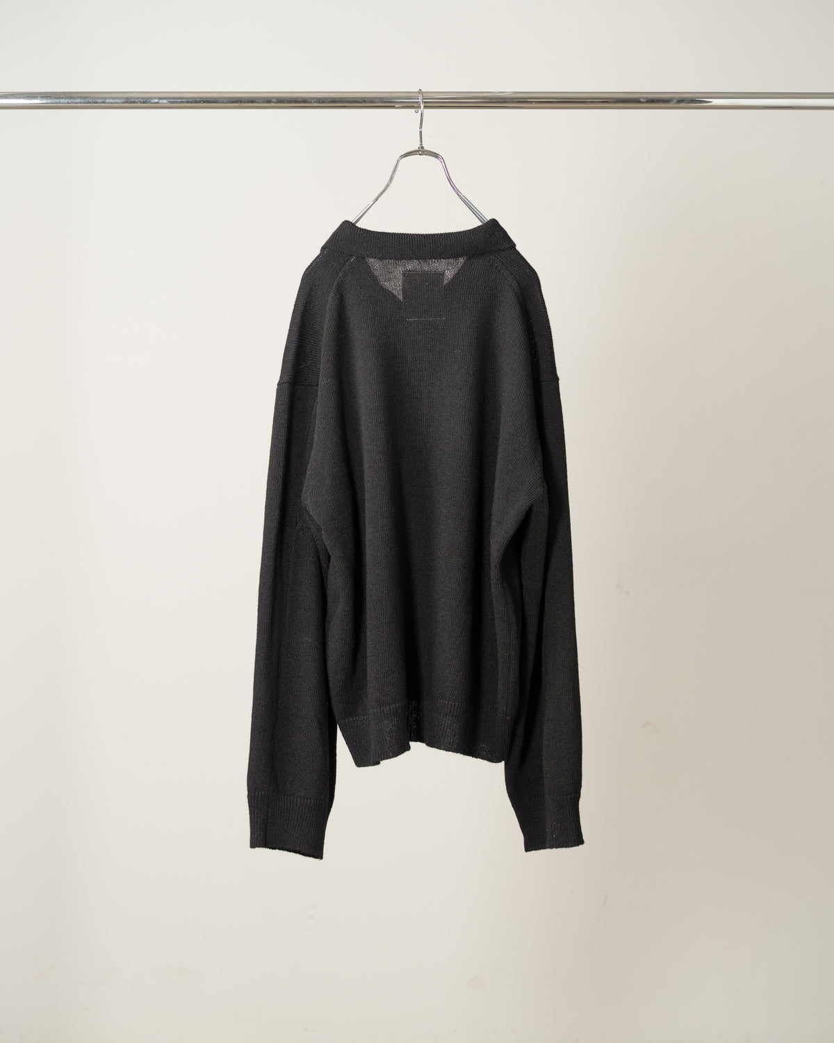 SHETLAND WOOL SKIPPER KNIT(BLACK)