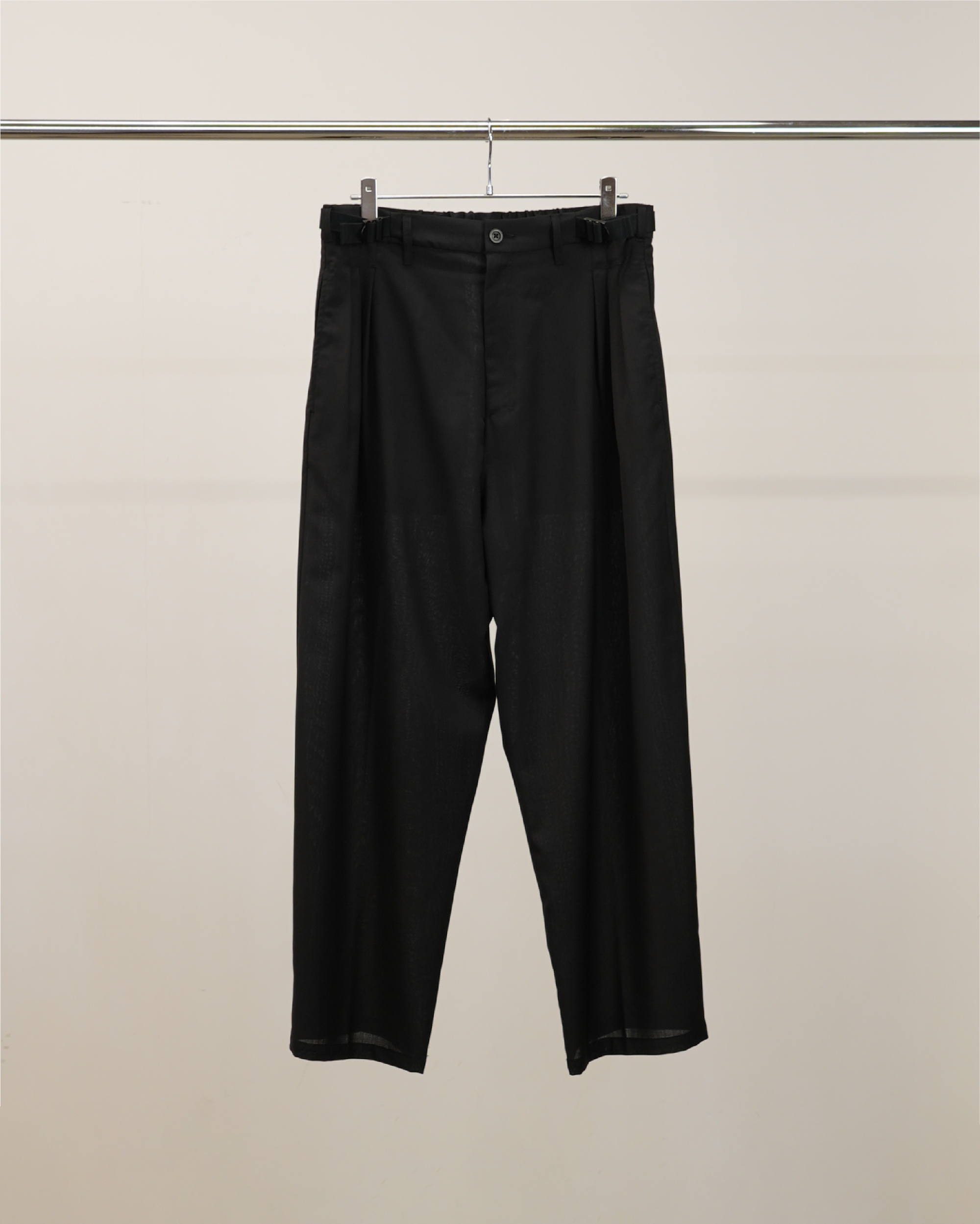 パンツ ANCELLM / BELTED WOOL SLACKS 26SS BELTED WOOL SLACKS(BLACK) – ANCELLM