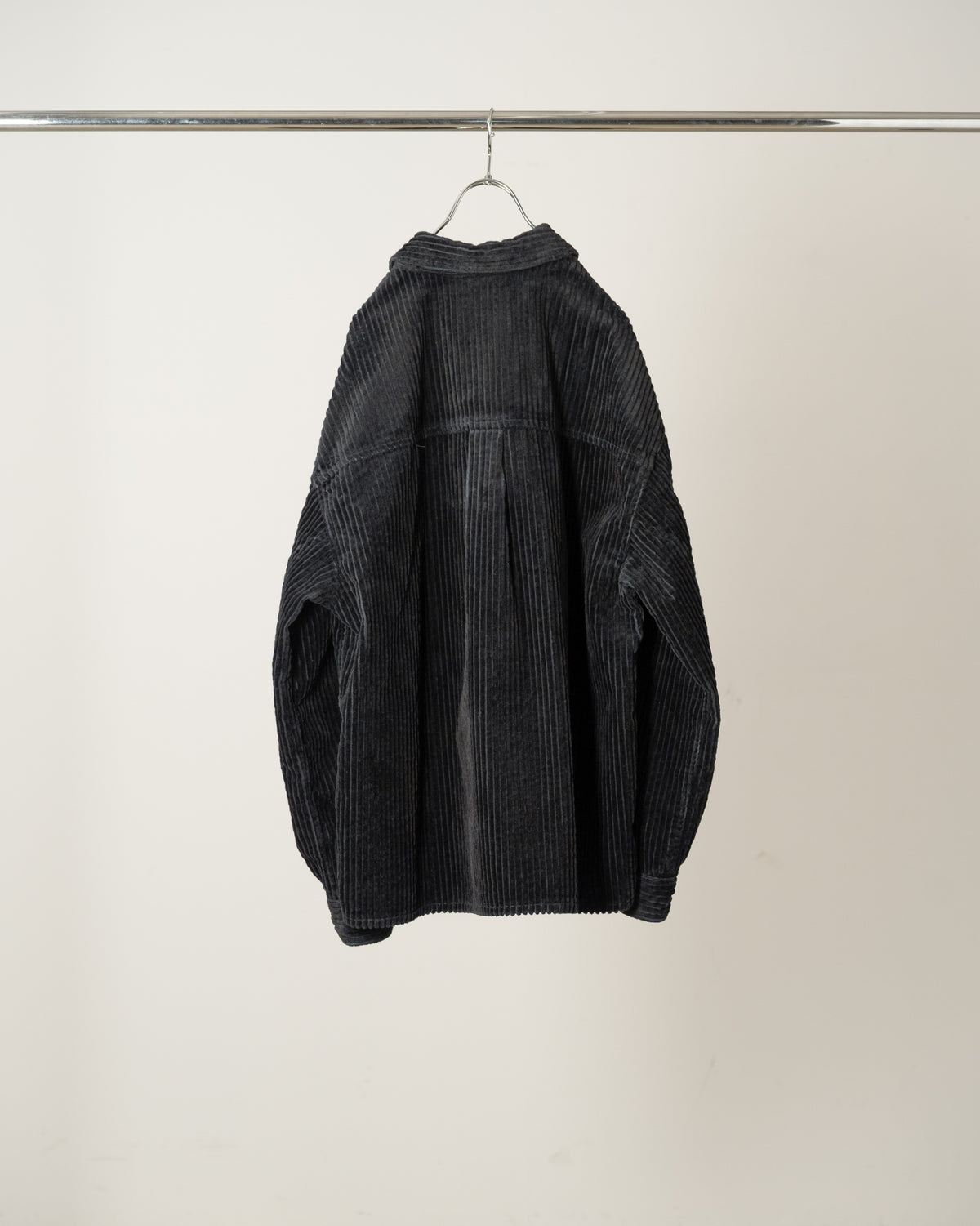 CORDUROY OPEN COLLAR SHIRT(BLACK)