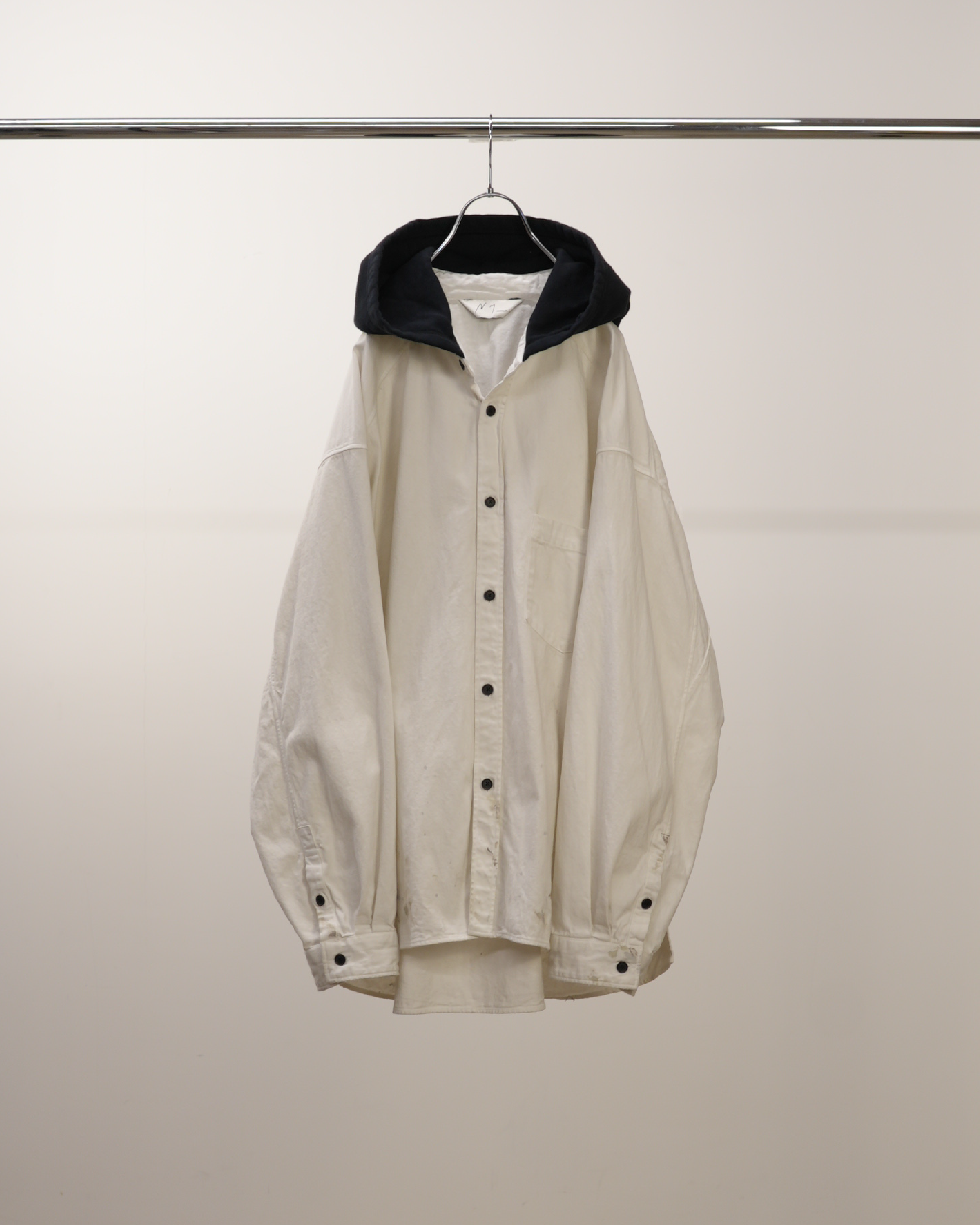 DENIM HOODIE SHIRT(WHITE) – ANCELLM