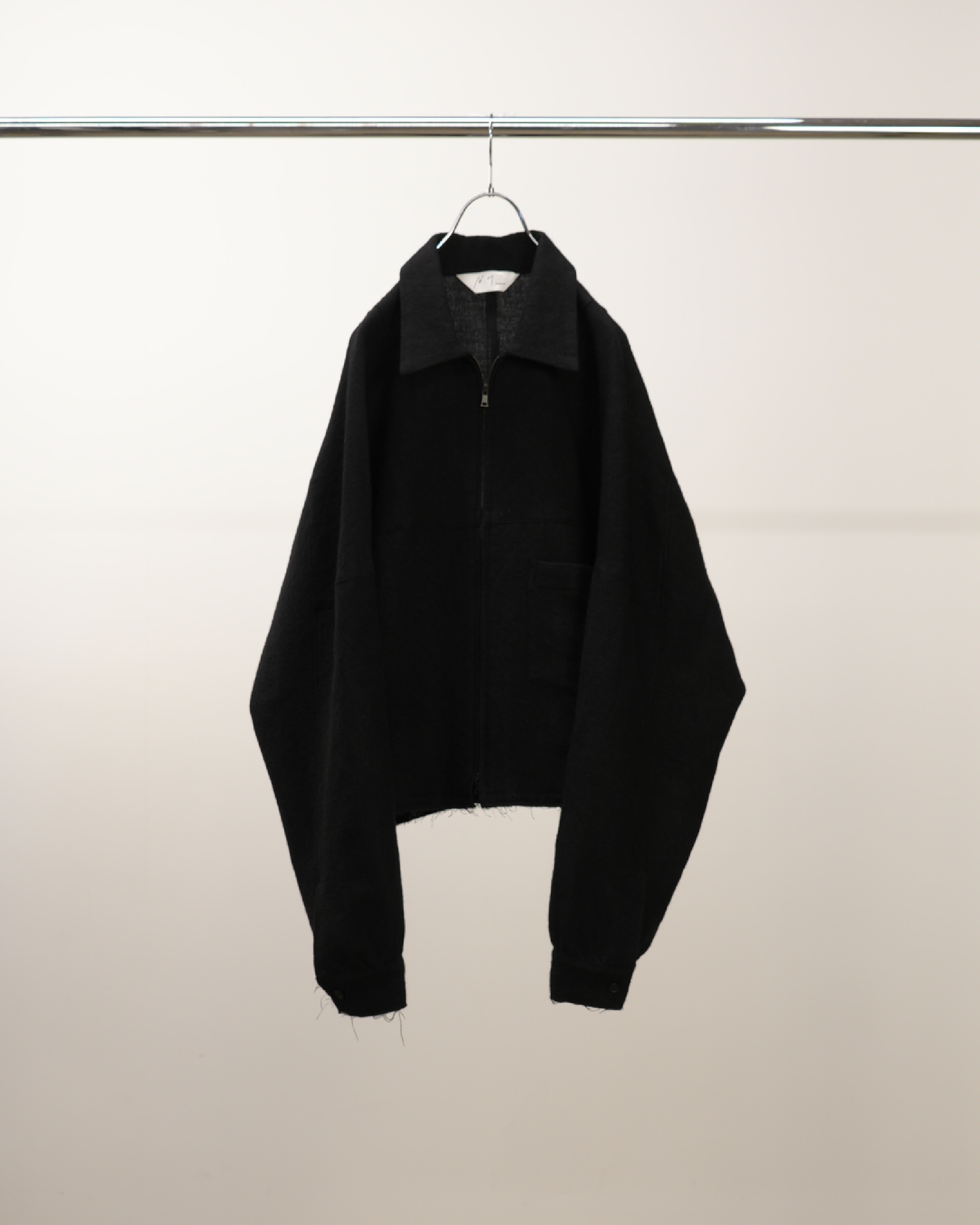 ジャケット・アウター ANCELLM W/L SHORT ZIPUP SHIRT ANCELLM - SHRINK WOOL SHORT ZIPUP SHIRT JACKET | BLACK