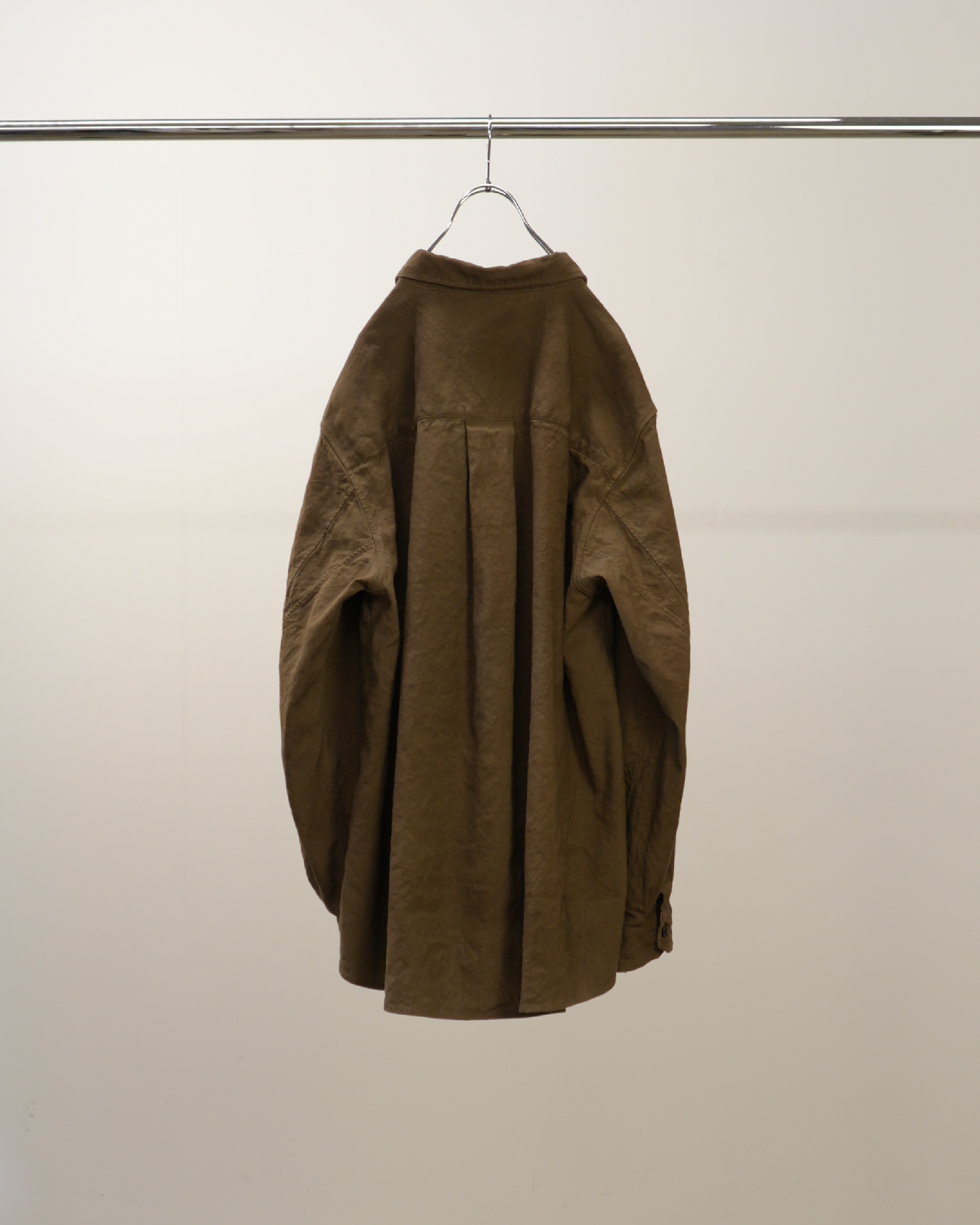 L/C NEP FLOWER EMBROIDERY OVER SHIRT(BROWN)