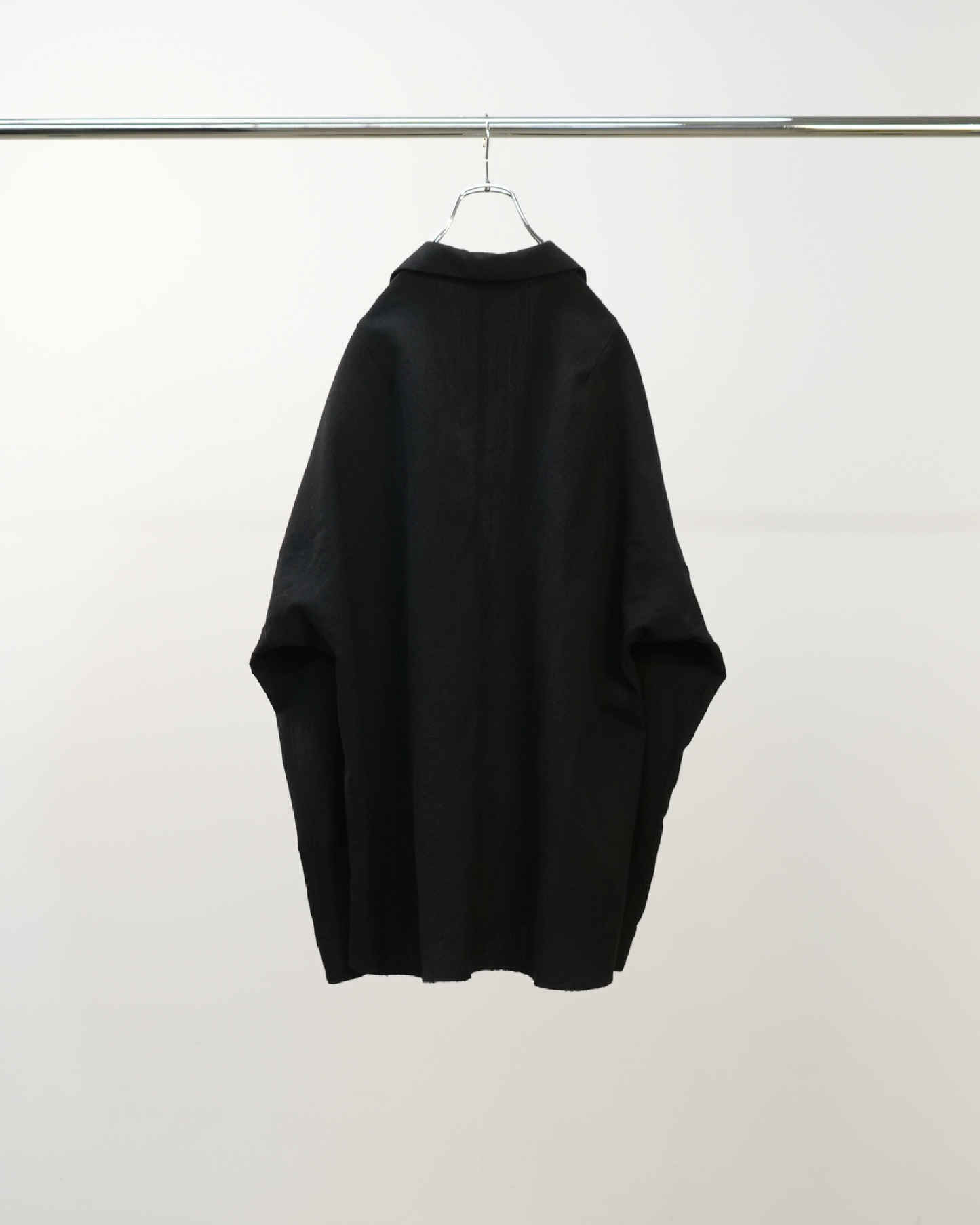 WASH WOOL TAILORED SHIRT(BLACK)