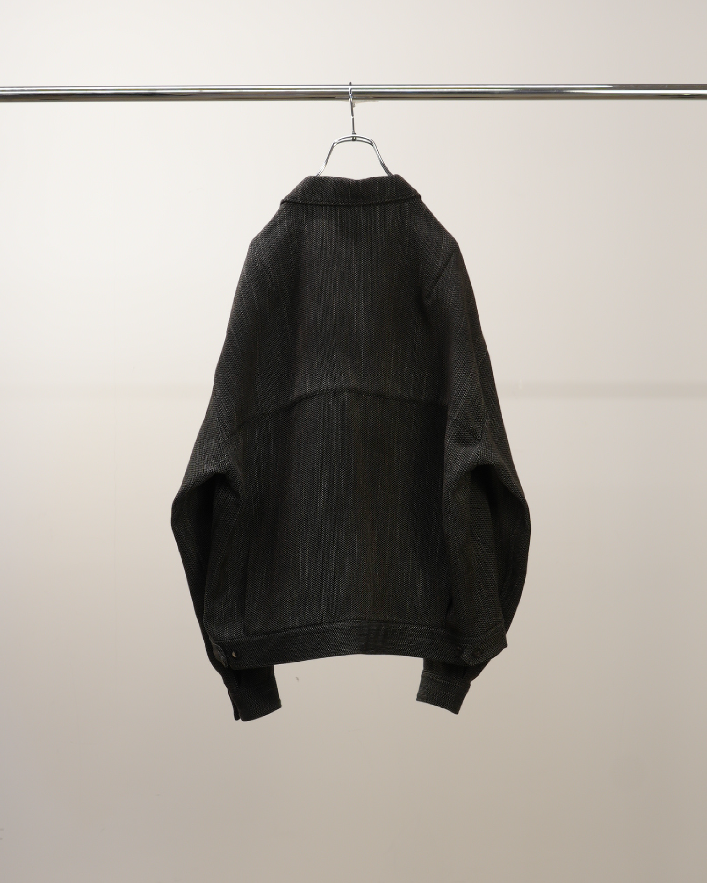 MELANGE WOOL WORK SHIRT BLOUSON(BLACK)