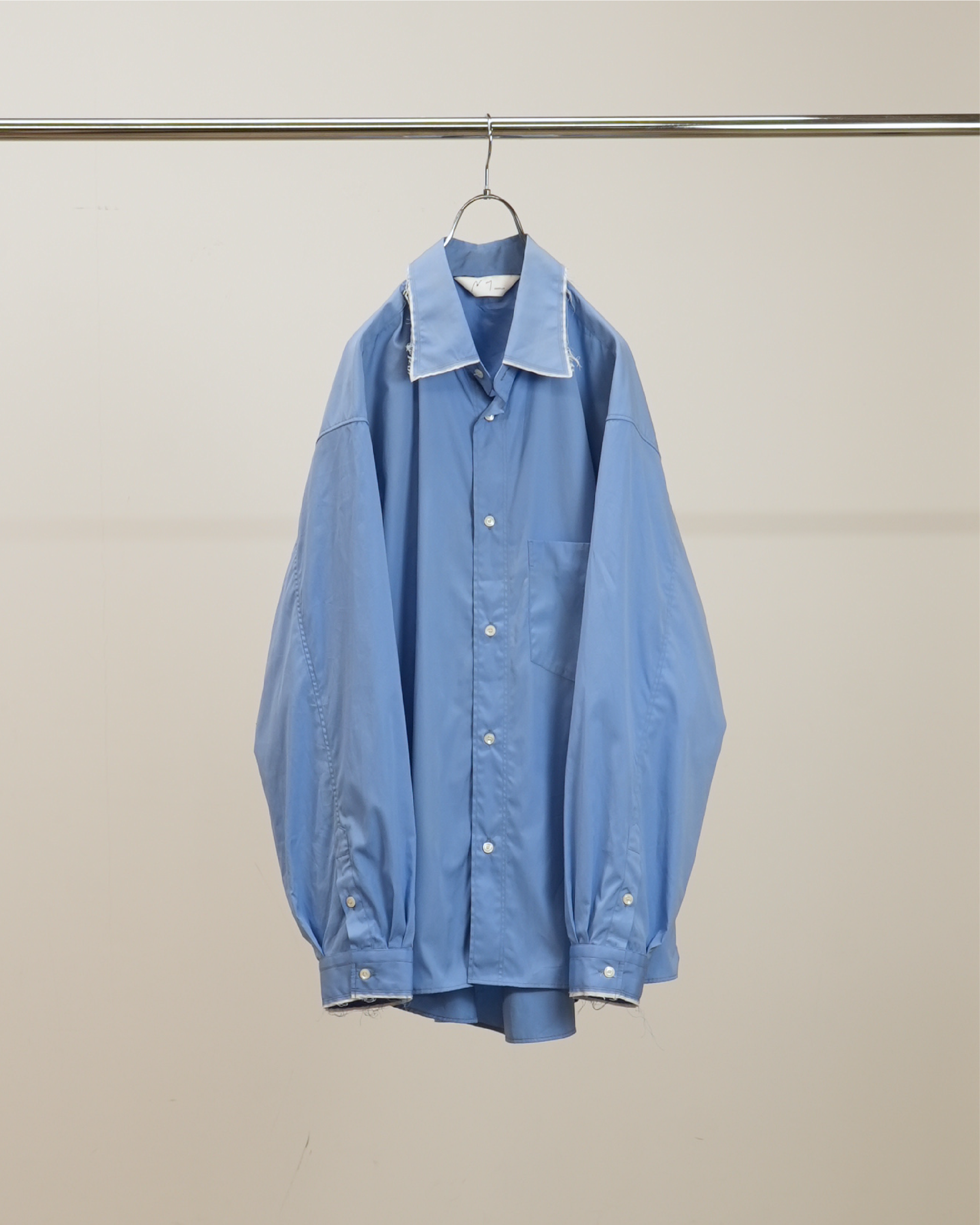 c*o様 ANCELLM HIGH-COUNT FRAYED OVER SHIR HIGH-COUNT FRAYED OVER SHIRT(BLUE) – ANCELLM