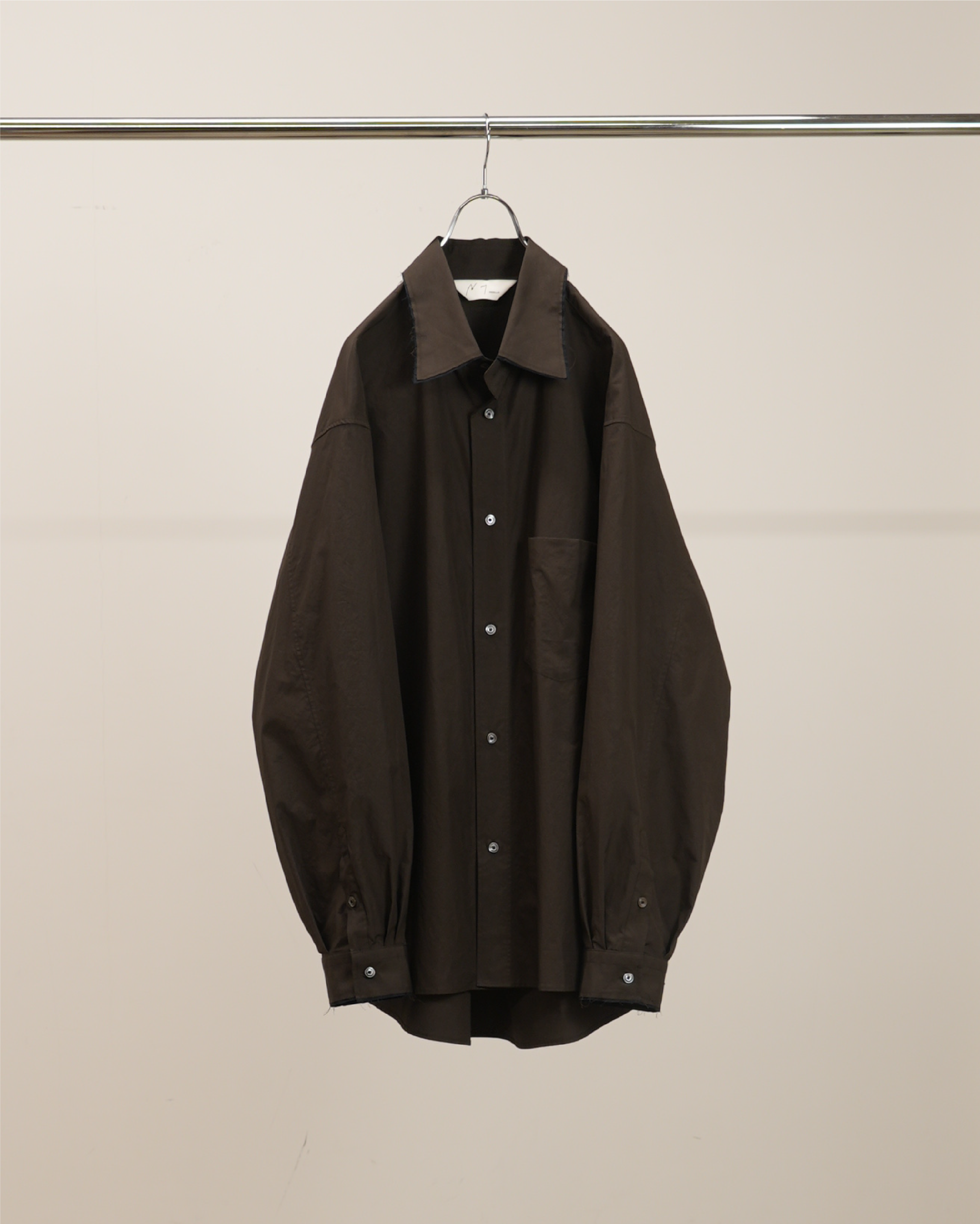トップス ANCELLM HIGH-COUNT FRAYED OVER SHIRT HIGH-COUNT FRAYED OVER SHIRT(BROWN) – ANCELLM