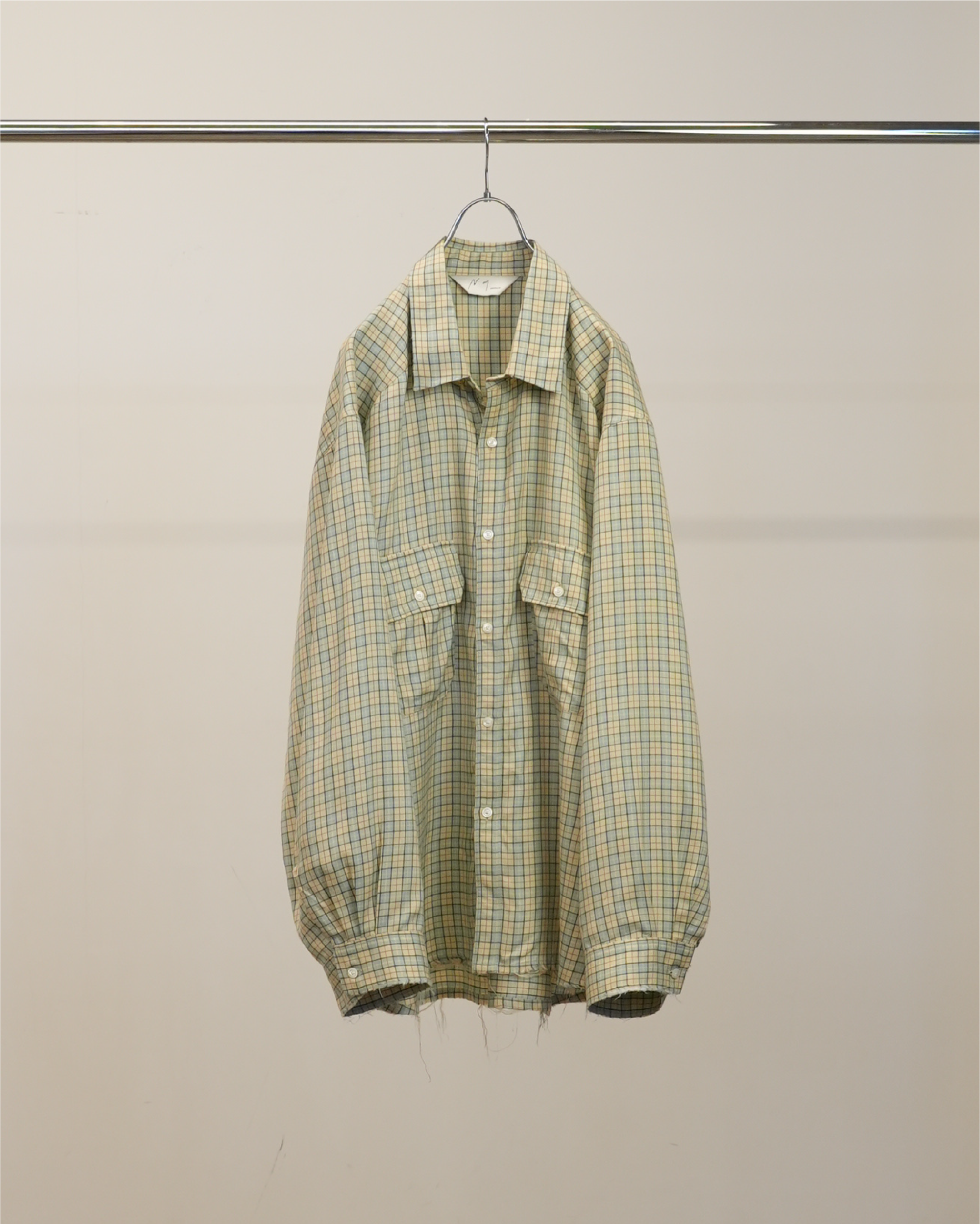 NEL CHECK OVER WORK SHIRT(CREAM) – ANCELLM