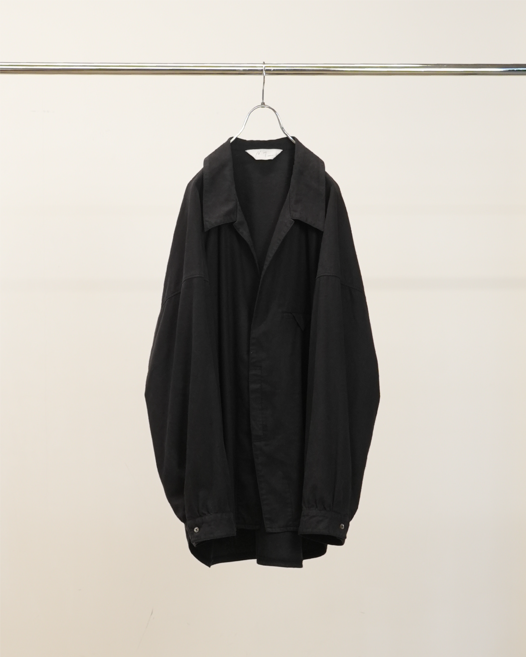 SILK NEP LONG SHIRT(BLACK) – ANCELLM