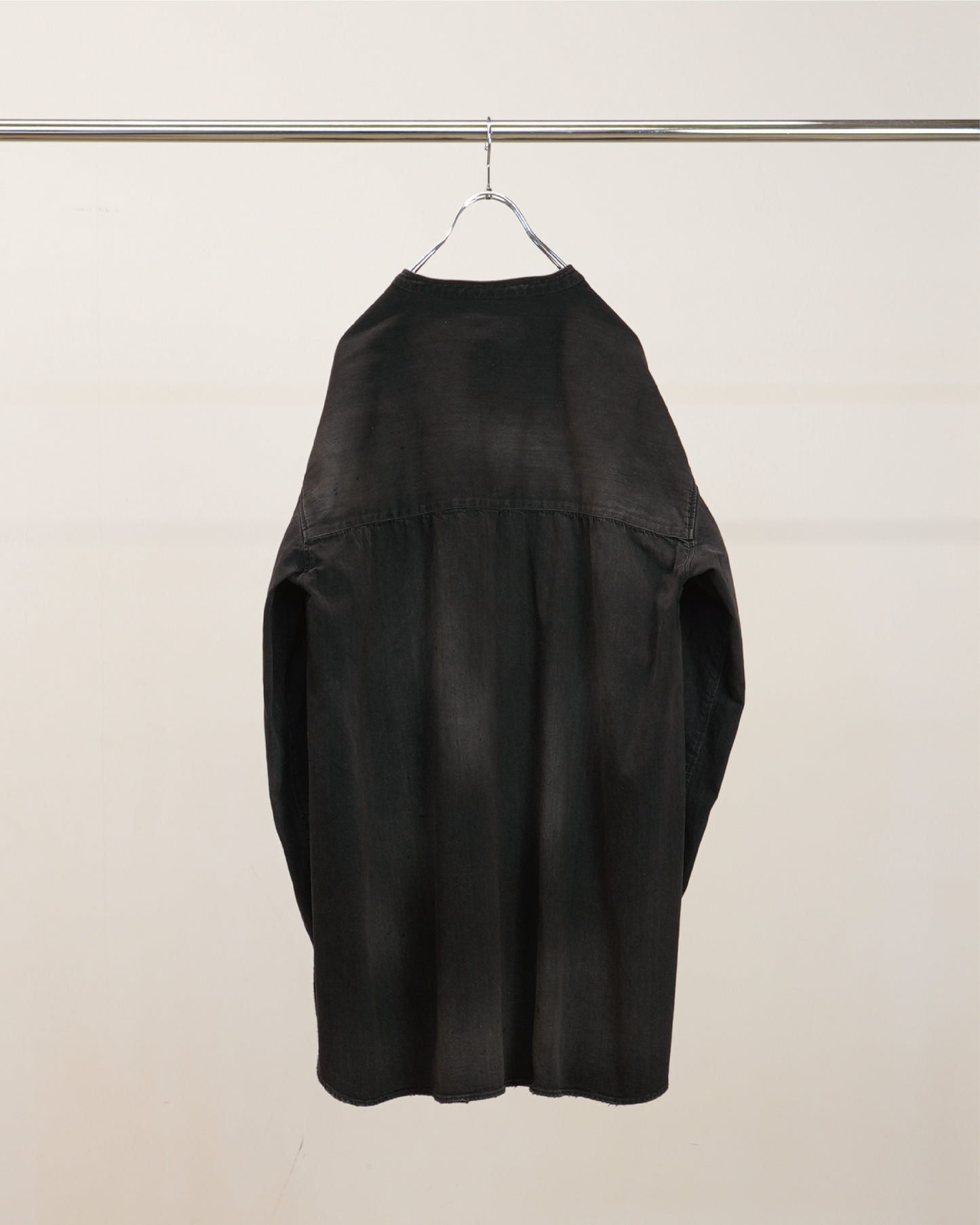 DENIM BAND COLLAR SHIRT(BLACK)