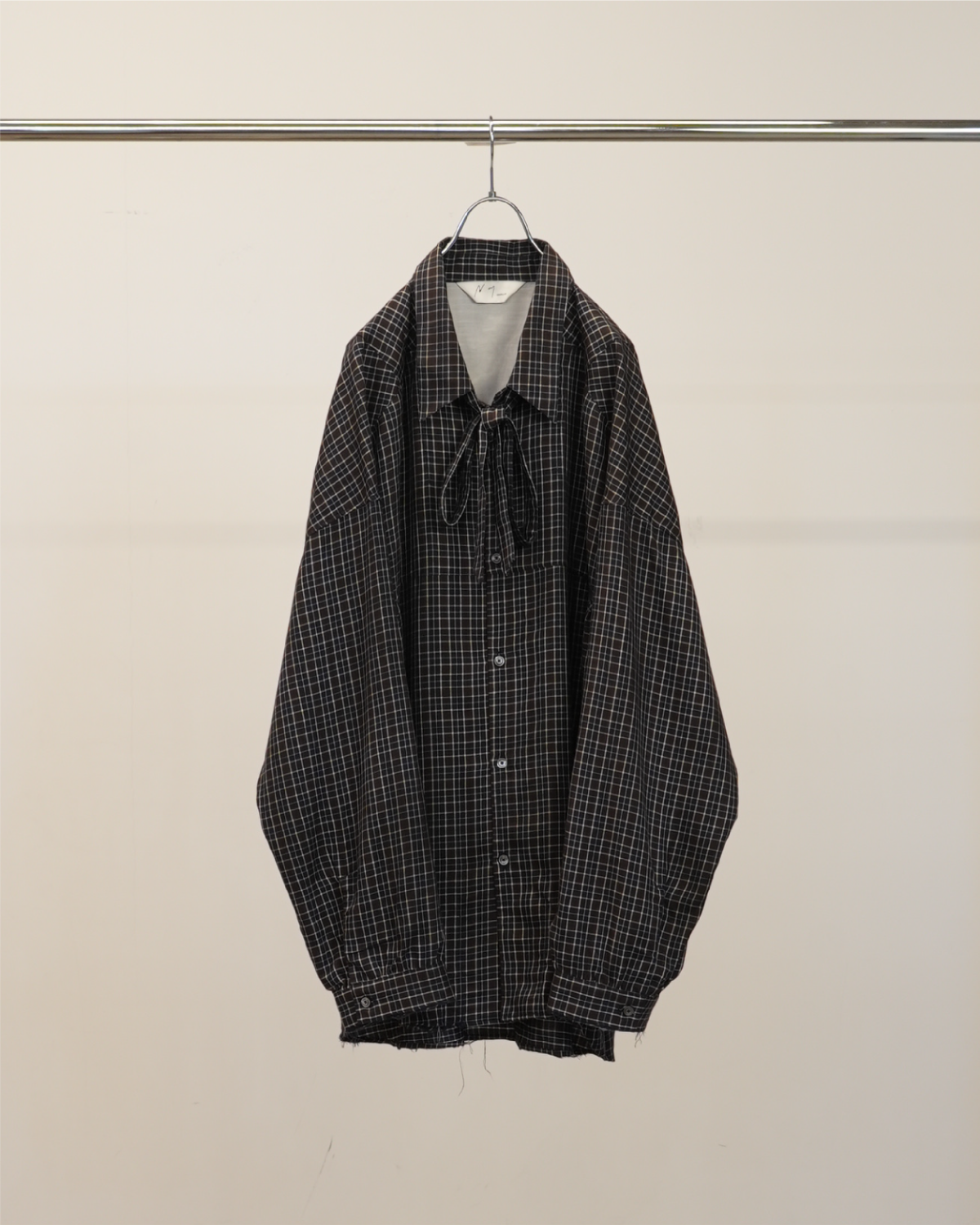 トップス ANCELLM 26SS BOW-TIE CHECK SHIRT NAVY 2 BOW-TIE CHECK SHIRT(NAVY) – ANCELLM