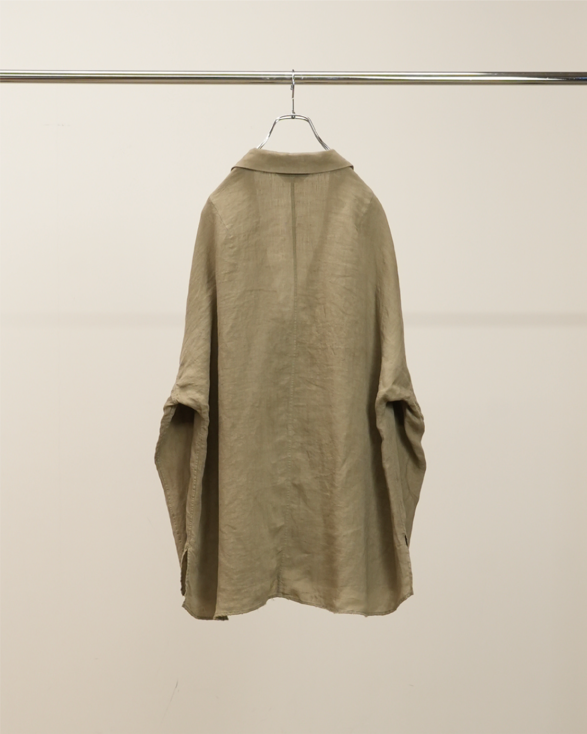100/S LINEN TAILORED SHIRT(KHAKIBEIGE)