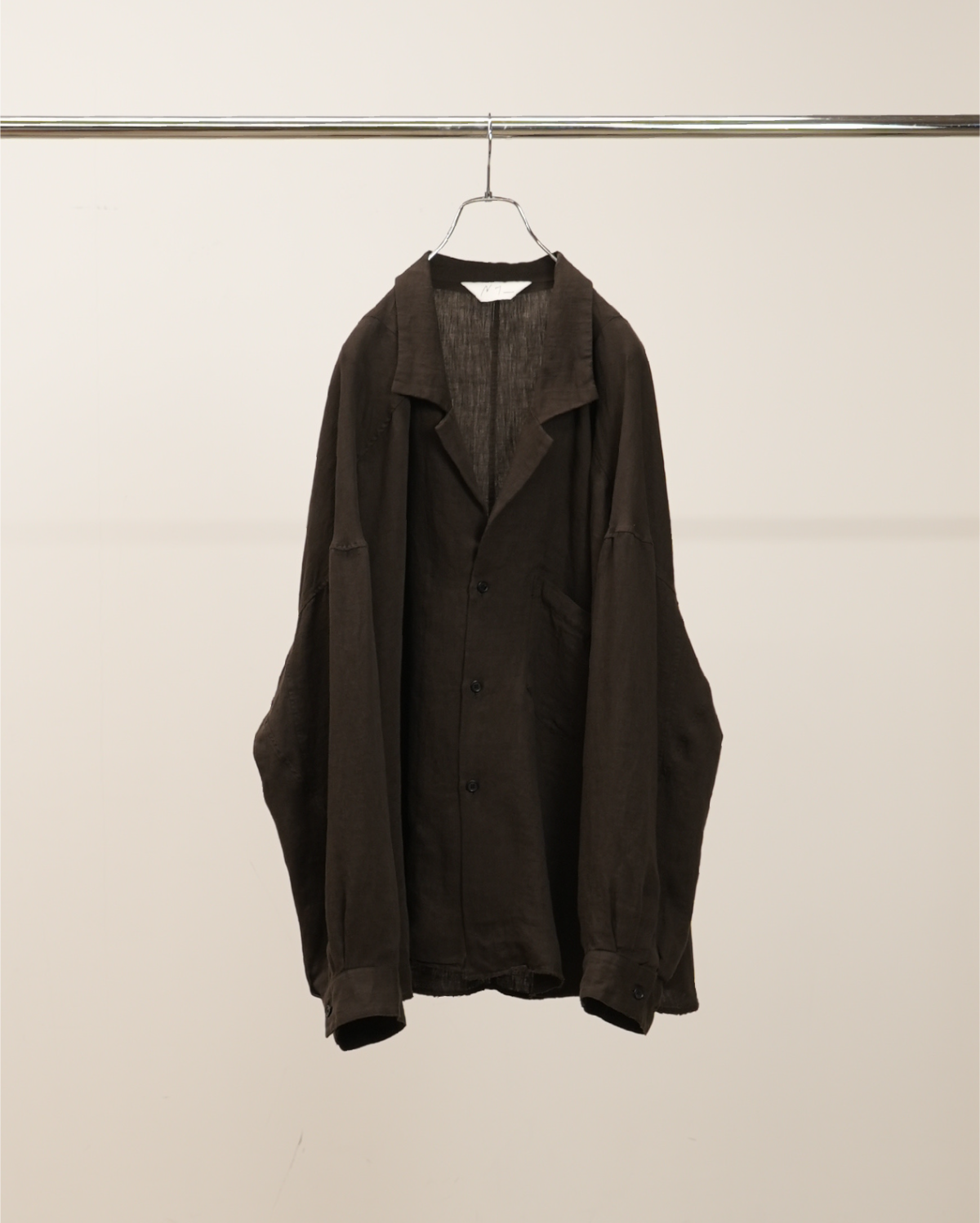 100/S LINEN TAILORED SHIRT(BROWN) – ANCELLM