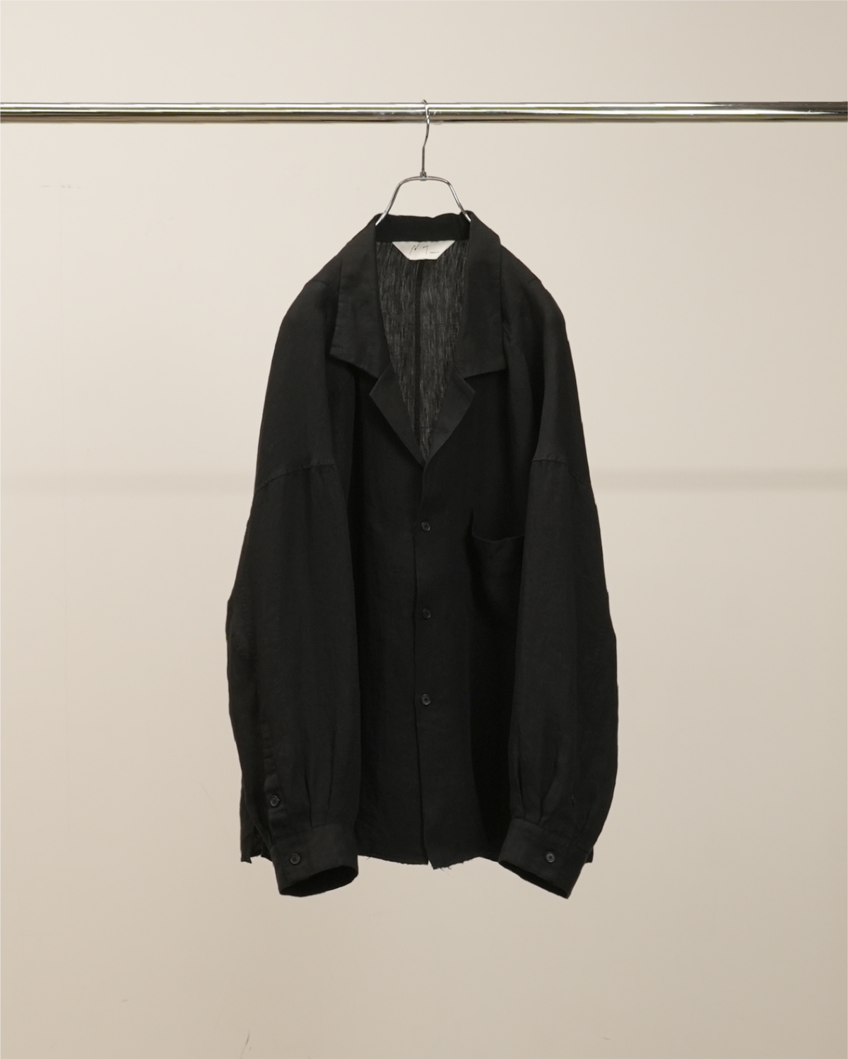 100/S LINEN TAILORED SHIRT(BLACK) – ANCELLM