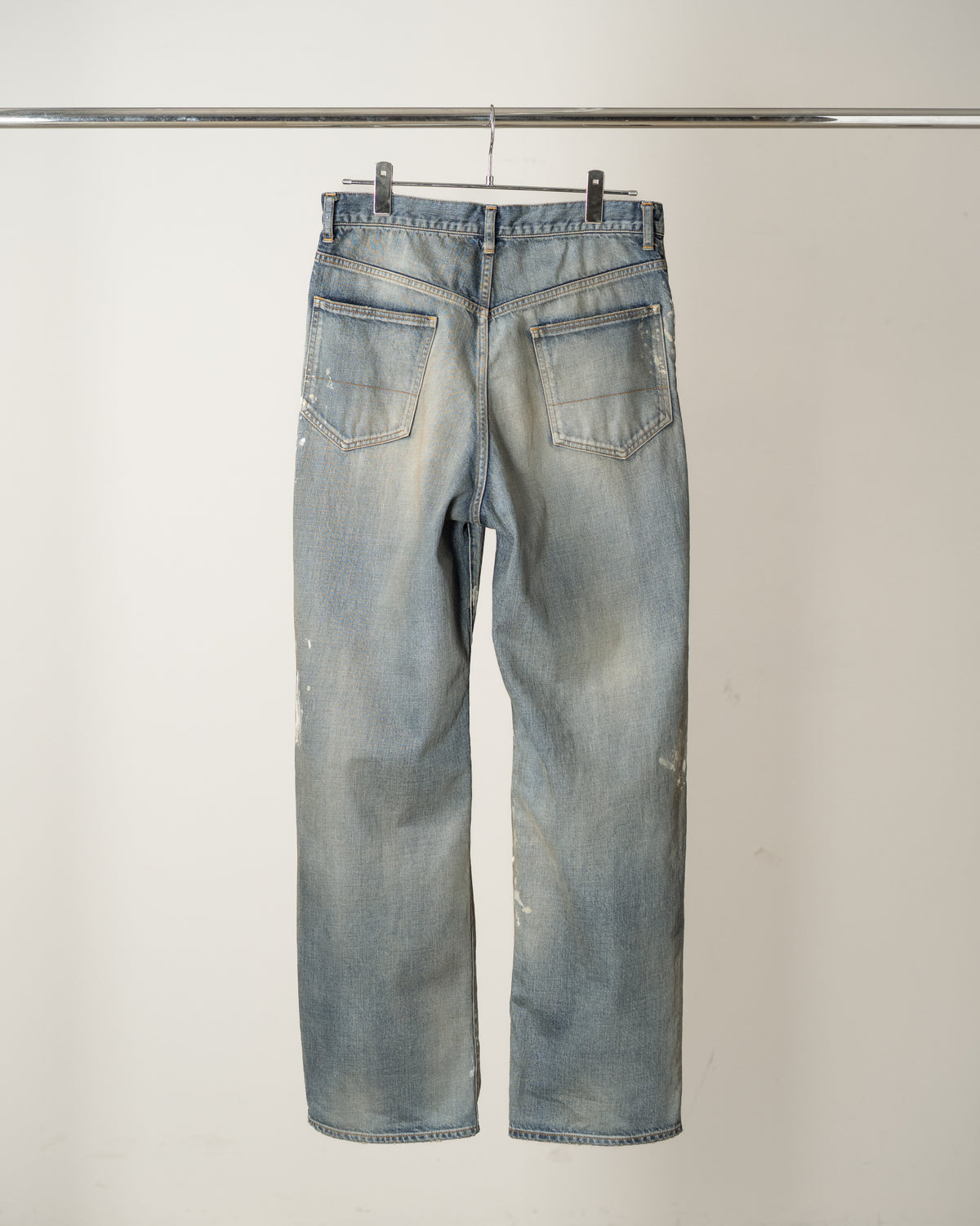 #08 PAINTED MIDDLE STRAIGHT 5P DENIM PANTS(INDIGO)