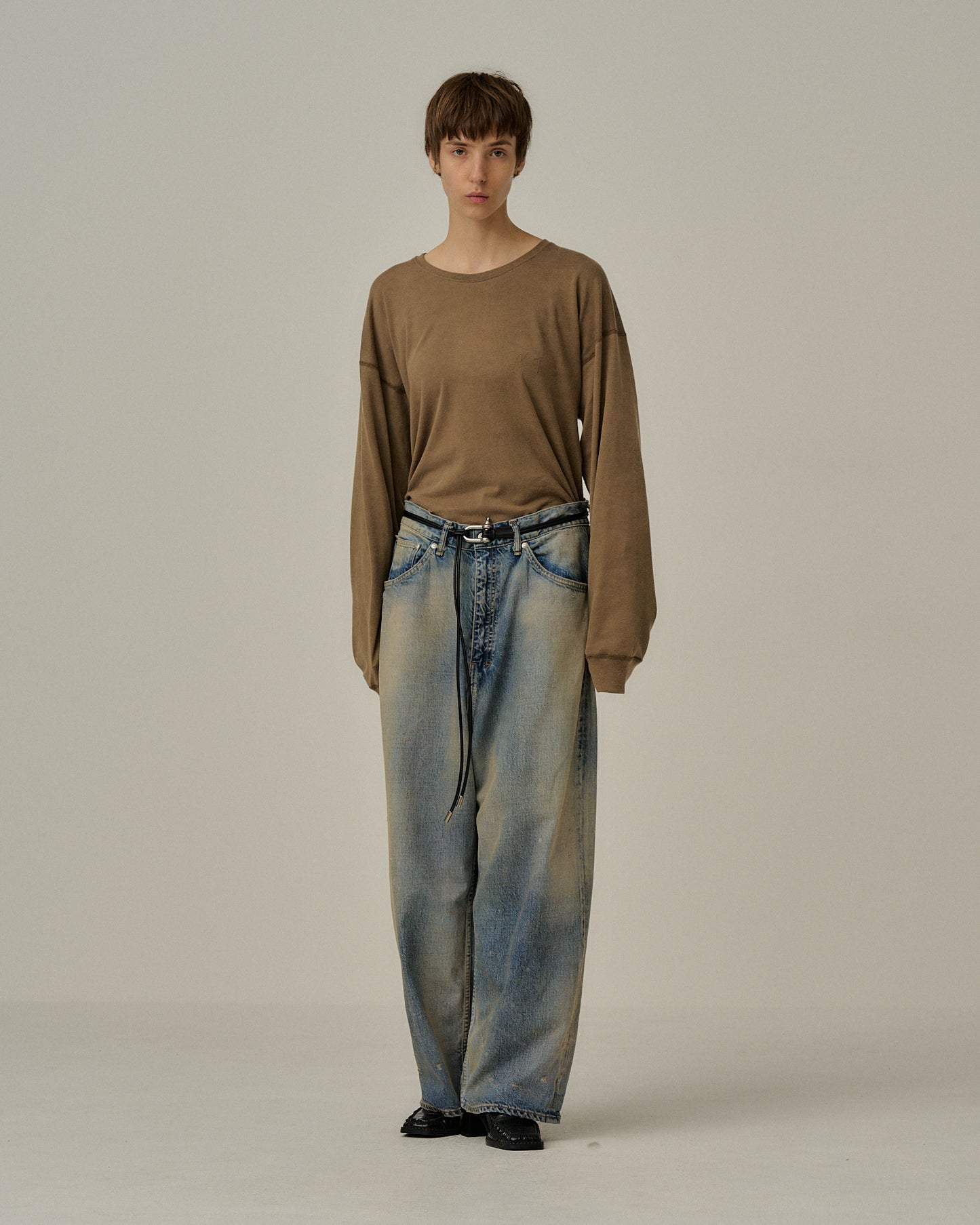 LEATHER ROPE BELT (BLACK)