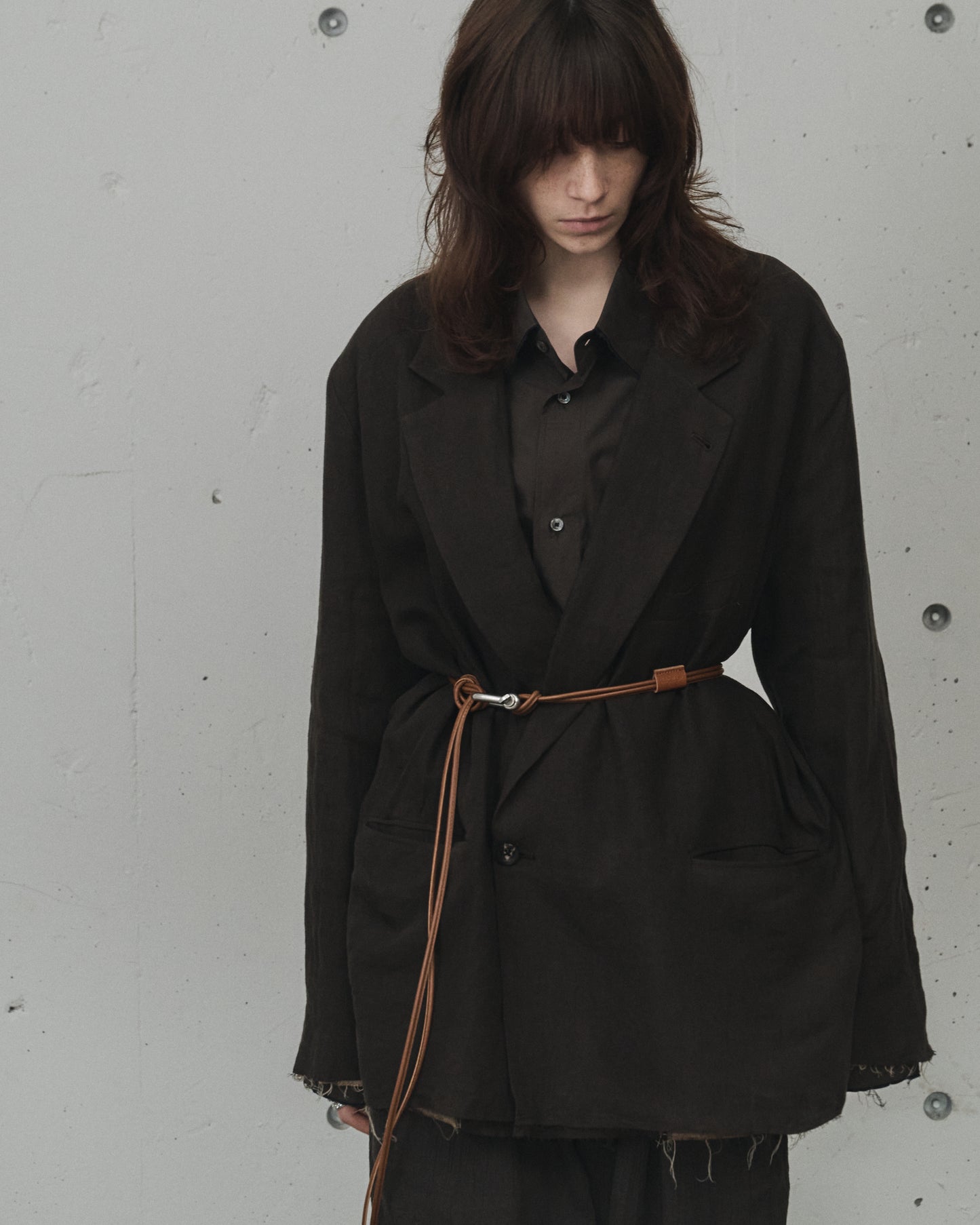 LEATHER ROPE BELT (BROWN)