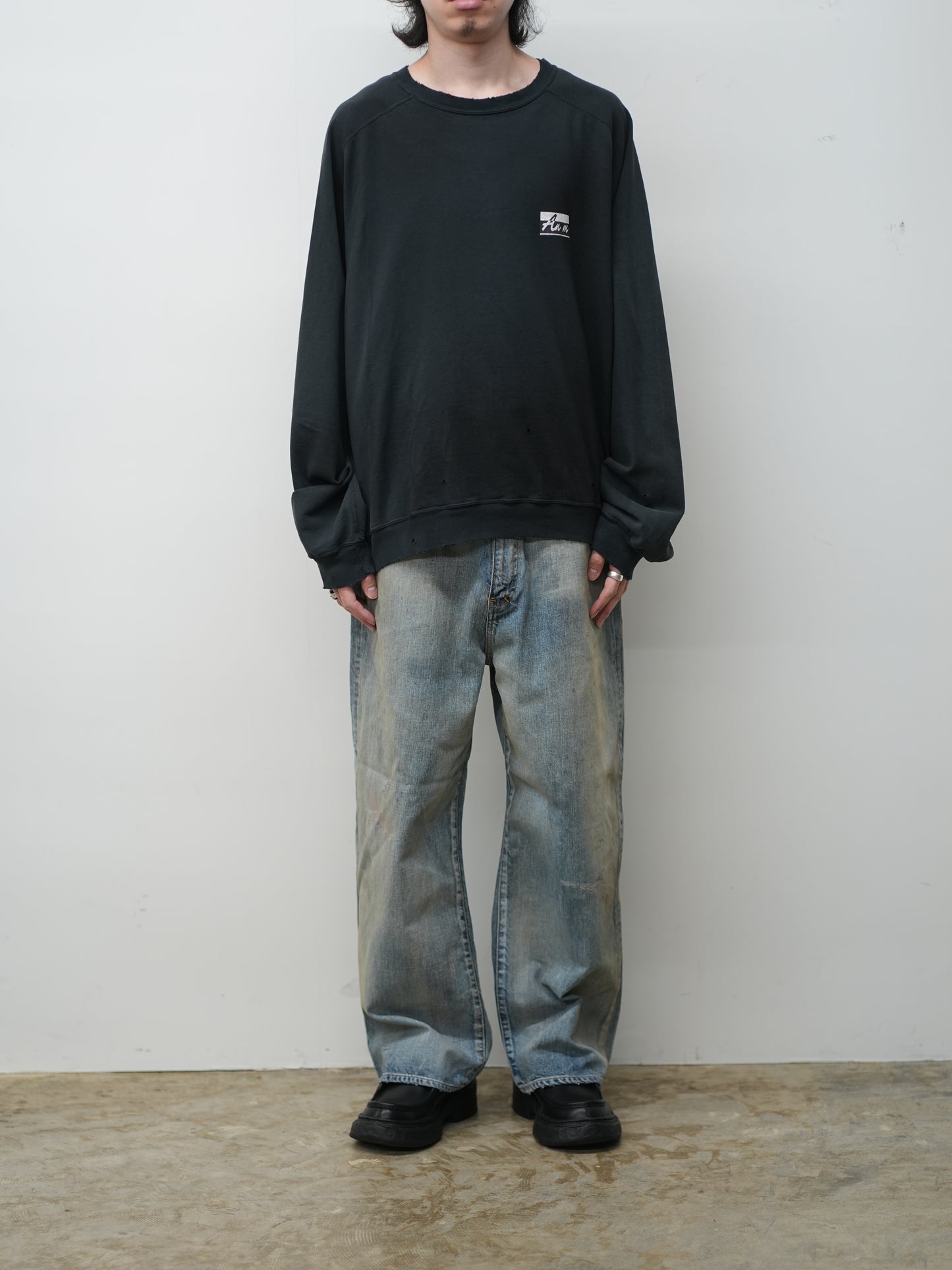 LIGHT LOOP SWEAT SHIRT(BLACK)