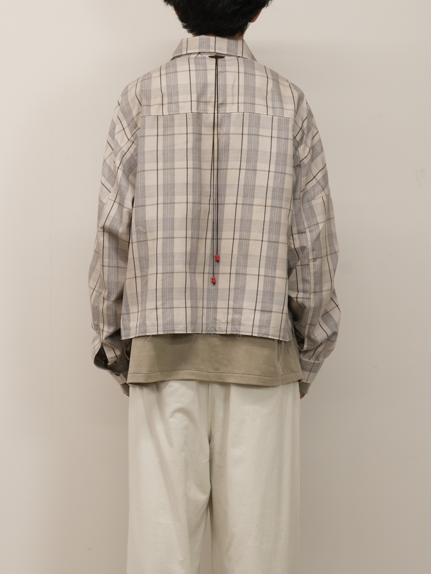 C/R CHECK SHORT ZIPUP SHIRT JACKET(GRAY)