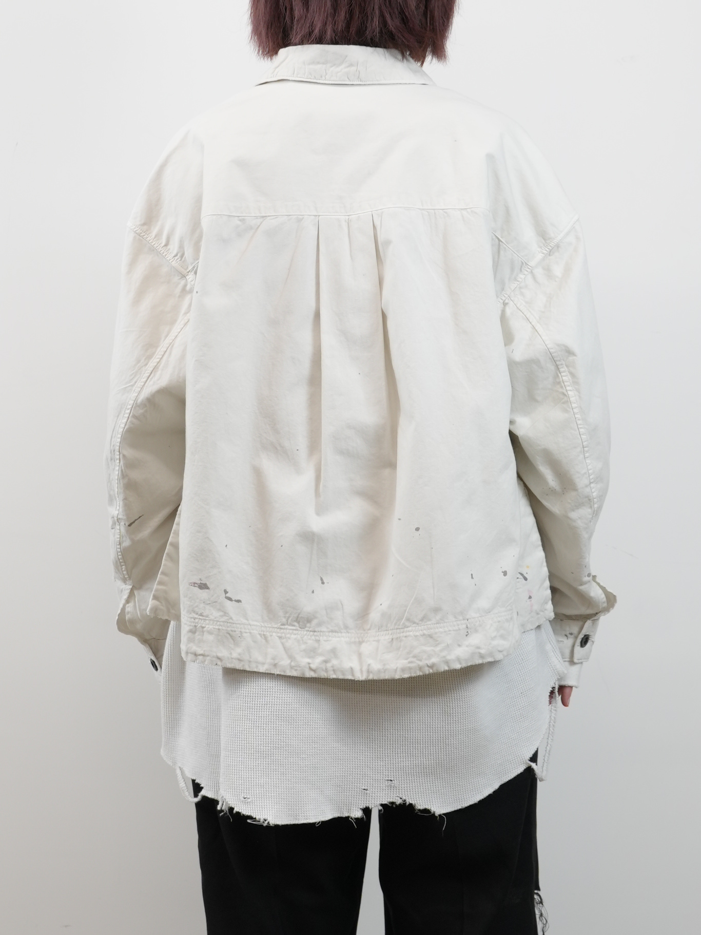 CHAMBRAY SHIRT JACKET(WHITE)