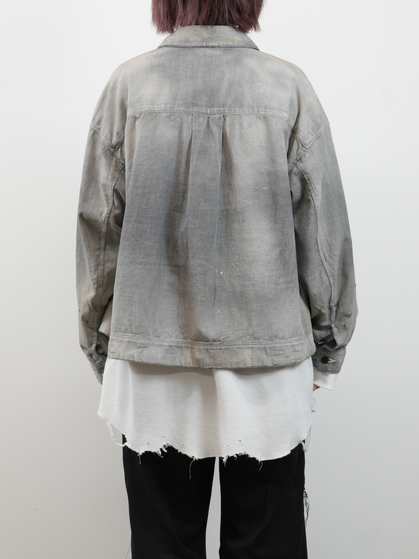 CHAMBRAY SHIRT JACKET(BLACK)